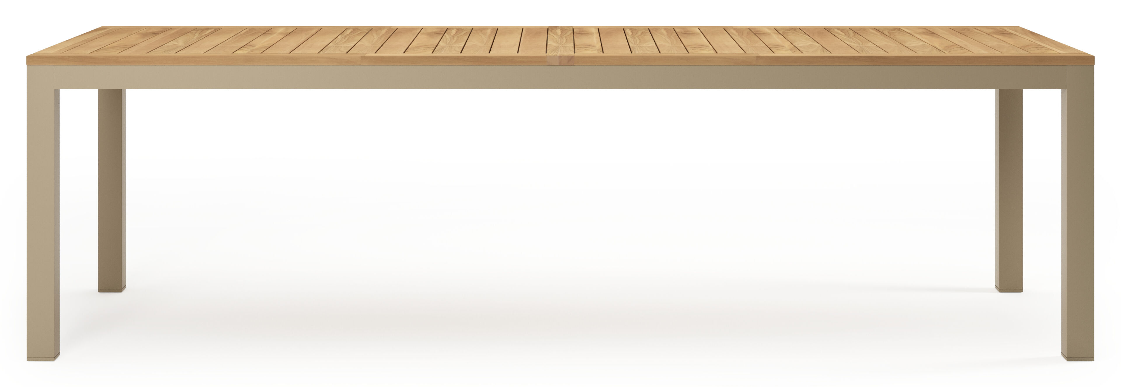 Varese tuintafel in beige  aluminium en teak - L 270 x B 100 cm