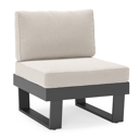 Alora loungestoel in zwart aluminium met beige weather+ softtouch kussens