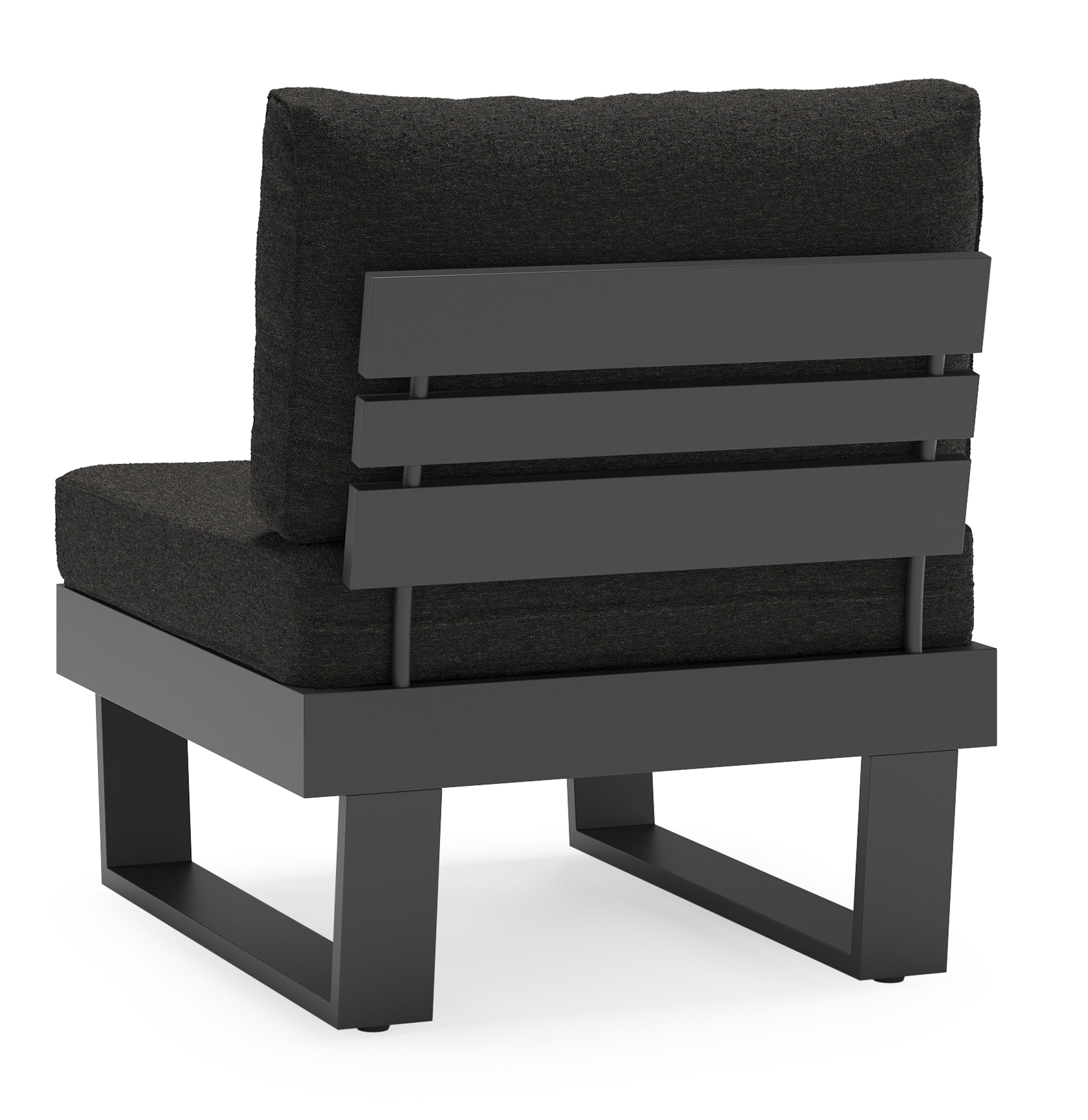 Fauteuil de jardin Alora en aluminium noir avec coussins en weather+ softtouch noir