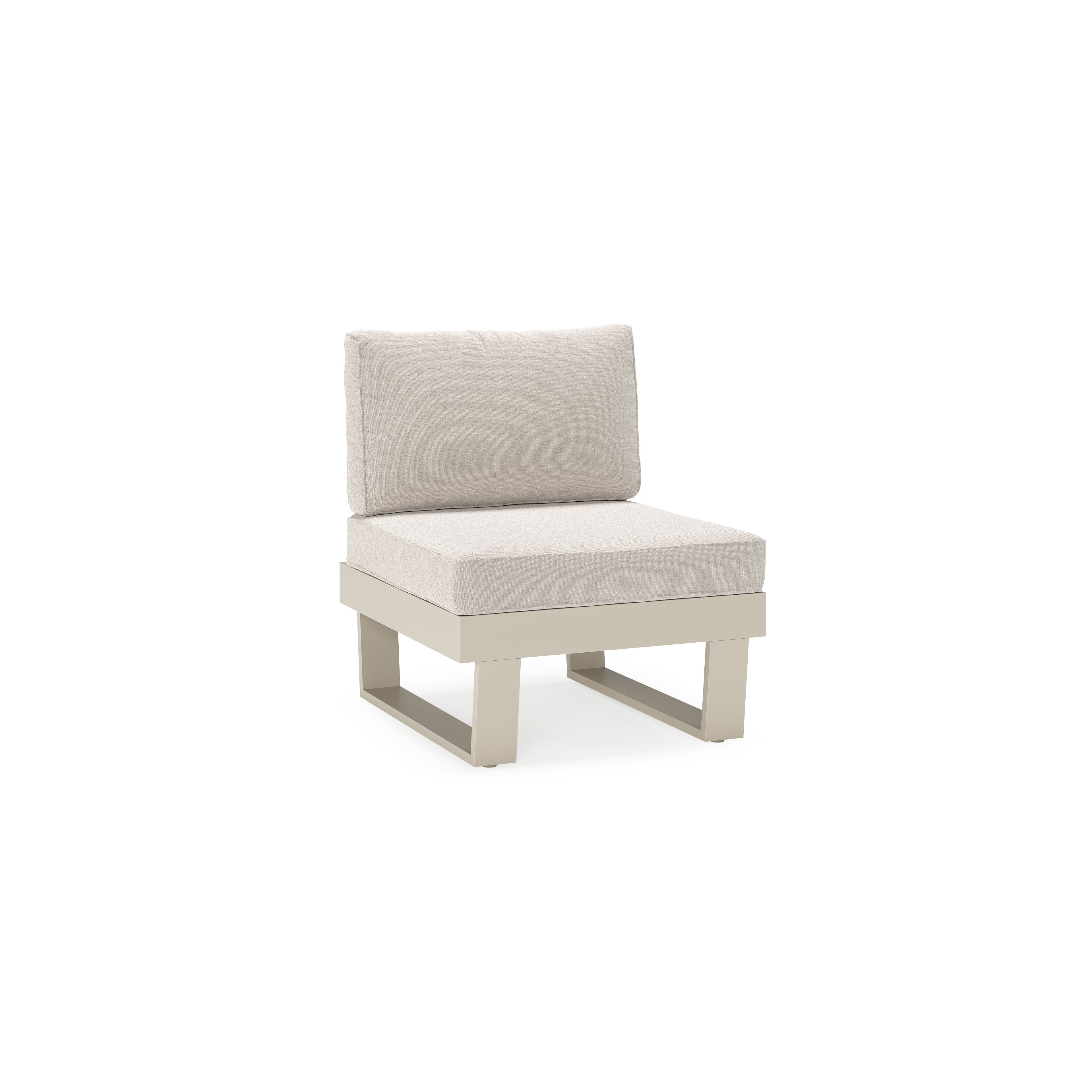 Alora loungestoel in beige aluminium met beige weather+ softtouch kussens