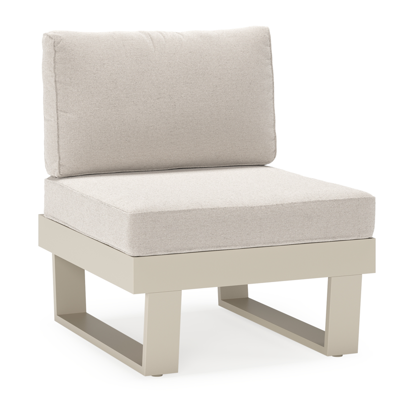 Alora loungestoel in beige aluminium met beige weather+ softtouch kussens
