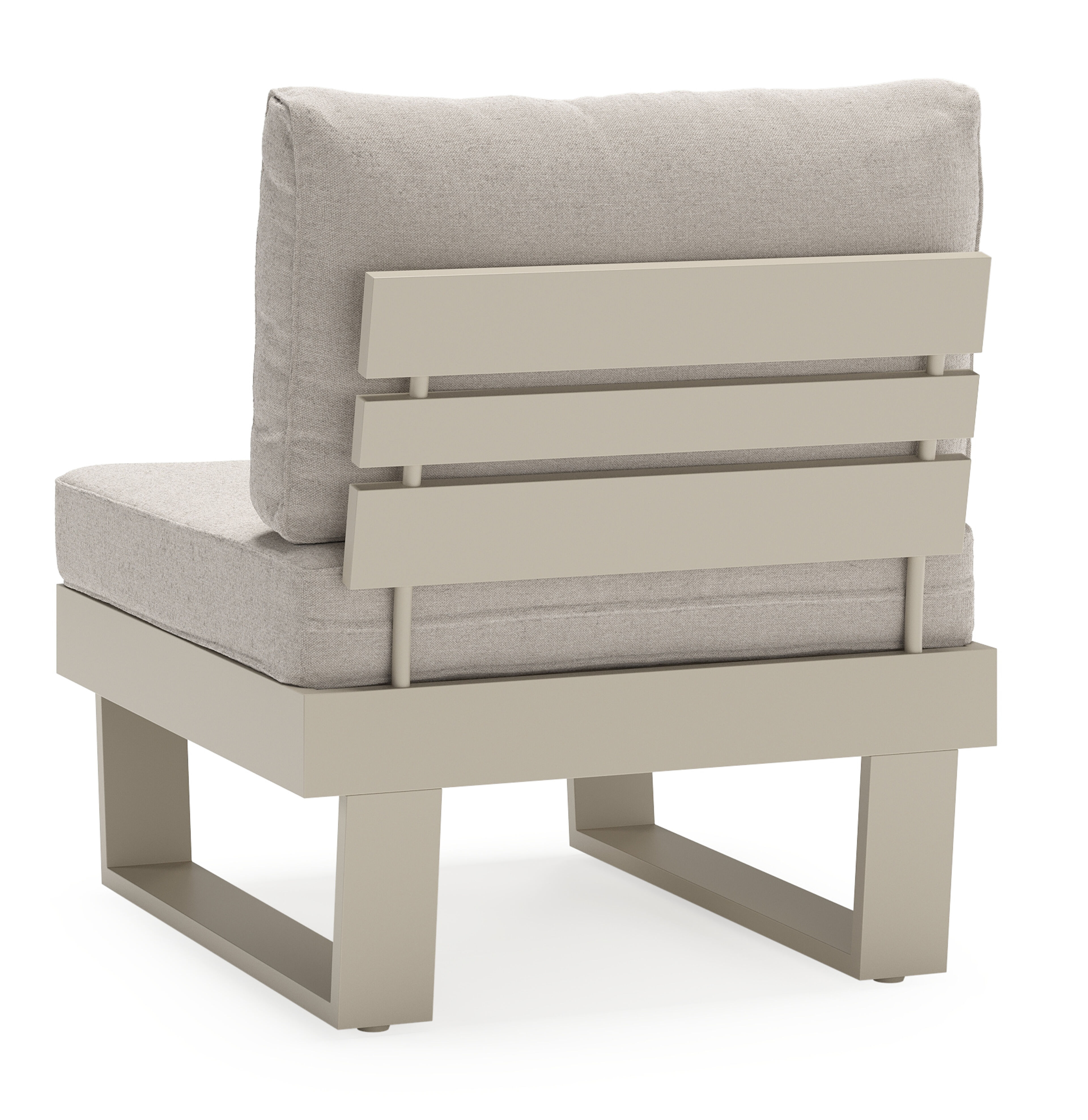 Fauteuil de jardin Alora en aluminium beige avec coussins en weather+ softtouch beige