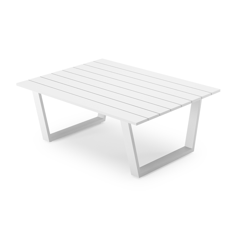 Alora loungetafel in wit aluminium - L 77 x B 77 x H 36 cm