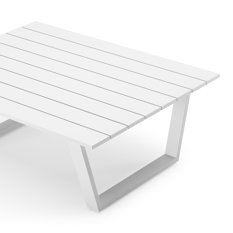 Alora loungetafel in wit aluminium - L 77 x B 77 x H 36 cm