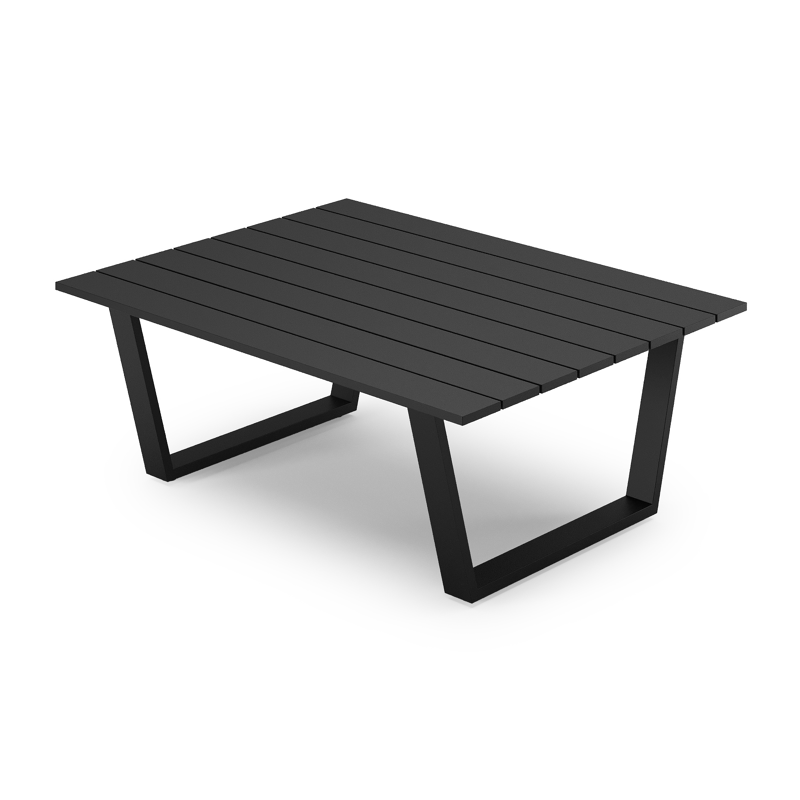 Alora loungetafel in zwart aluminium - L 77 x B 77 x H 36 cm