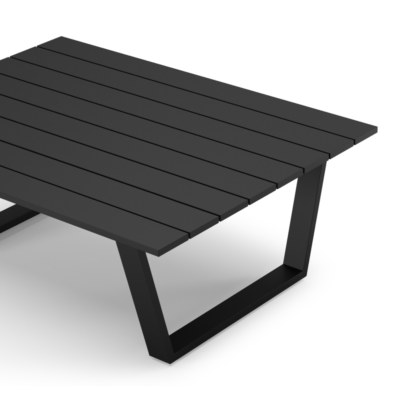 Alora loungetafel in zwart aluminium - L 77 x B 77 x H 36 cm