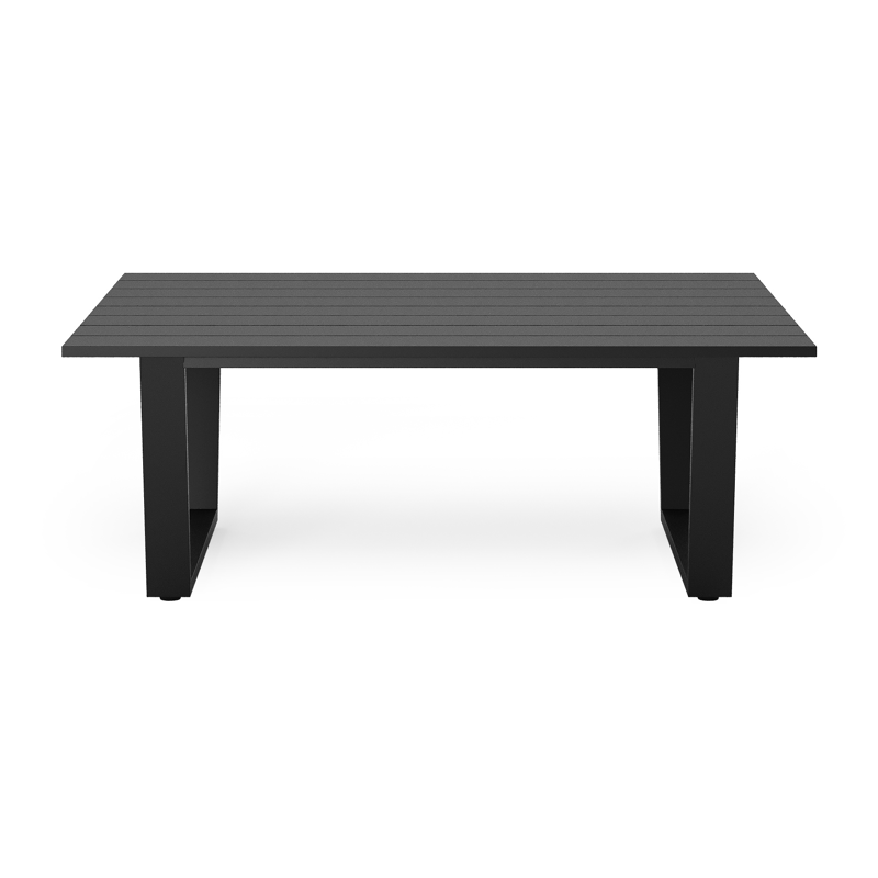 Alora loungetafel in zwart aluminium - L 77 x B 77 x H 36 cm