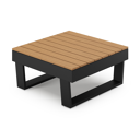 Alora loungetafel in zwart aluminium en polywood - L 77 x B 77 x H 36 cm