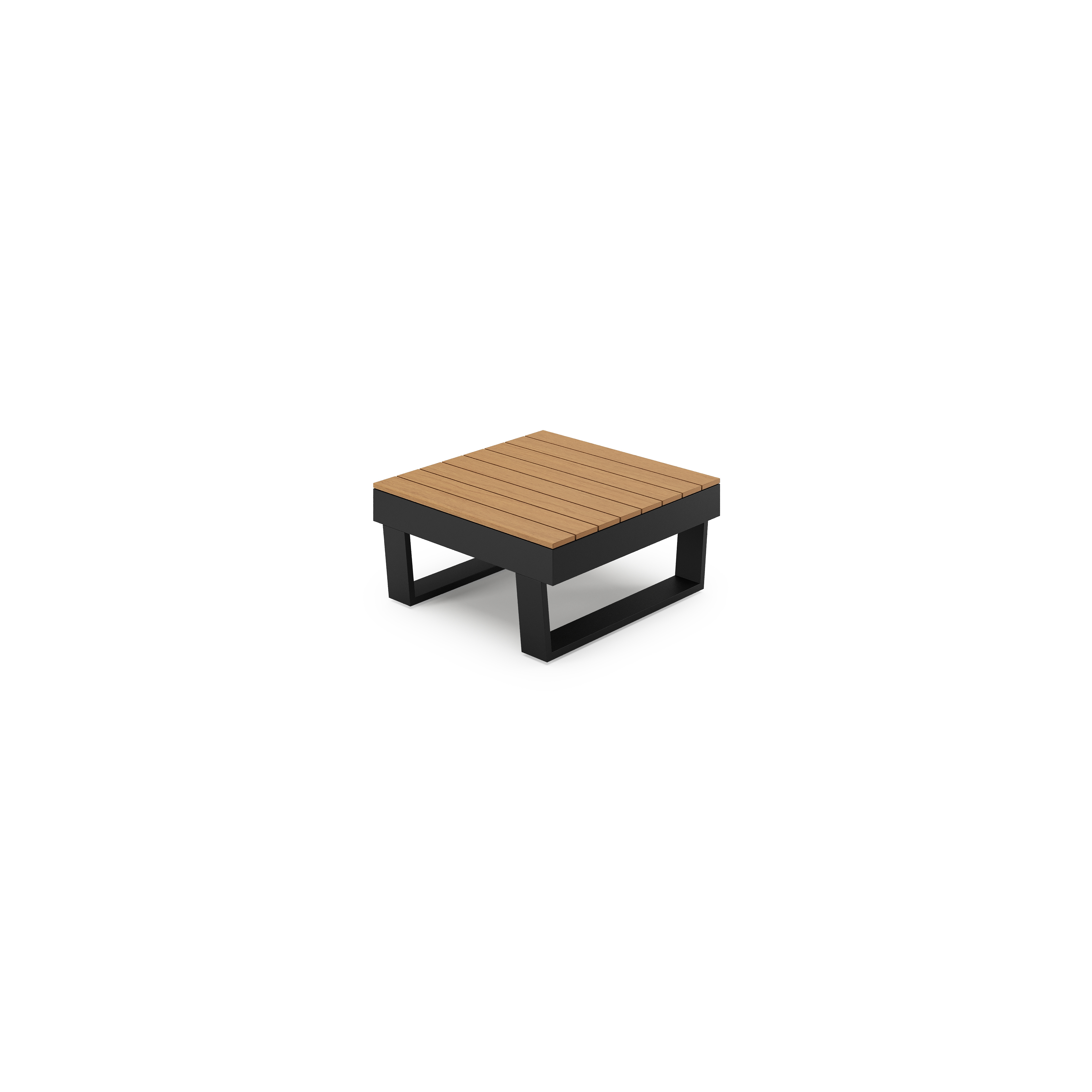 Alora loungetafel in zwart aluminium en polywood - L 77 x B 77 x H 36 cm
