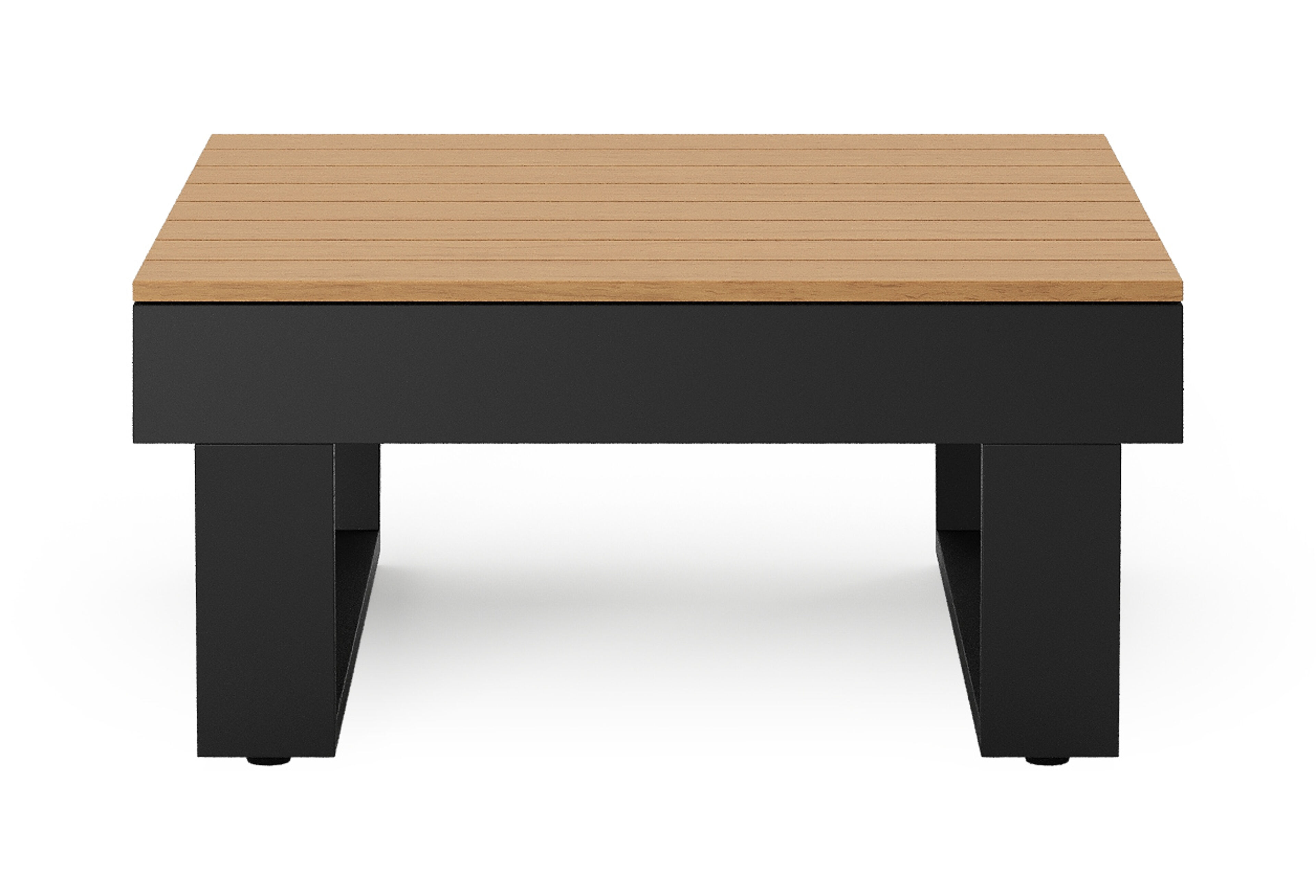 Alora loungetafel in zwart aluminium en polywood - L 77 x B 77 x H 36 cm