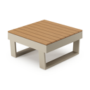 Alora loungetafel in beige aluminium en polywood - L 77 x B 77 x H 36 cm