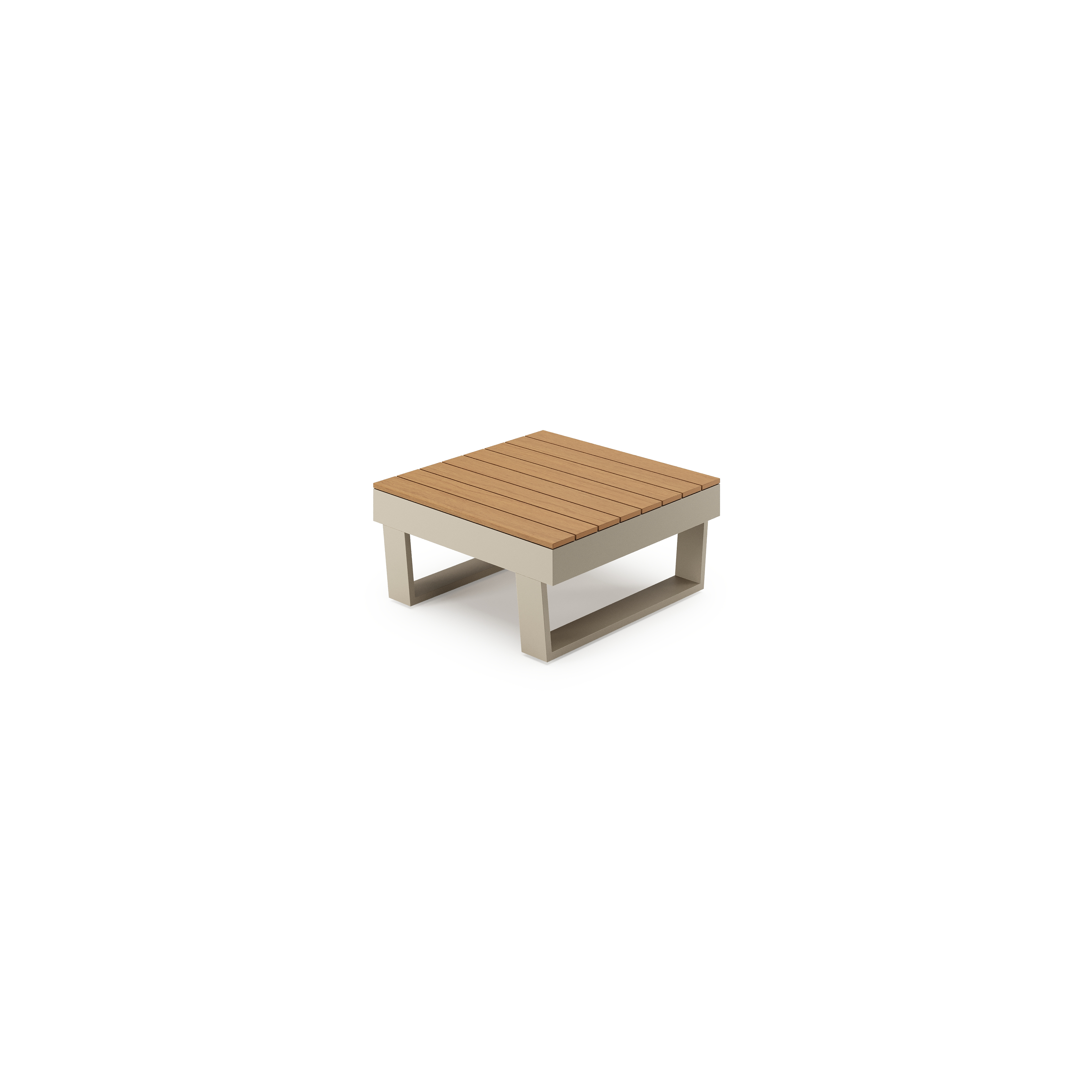 Alora loungetafel in beige aluminium en polywood - L 77 x B 77 x H 36 cm