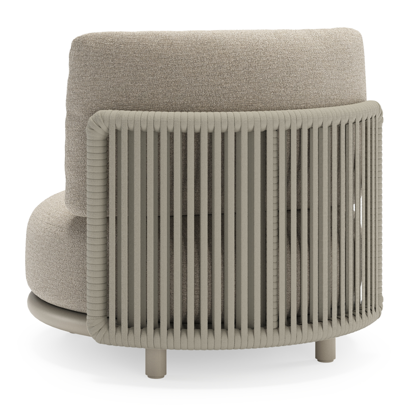 Lomano loungestoel in beige aluminium en beige verticaal geweven luxe vlakke rope met Catania Sand all weather cosytica