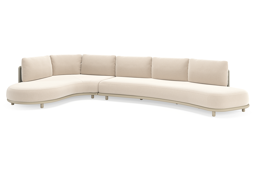 Chaise longue droite + 3 places organique