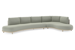 Chaise longue links + 3-zit organisch