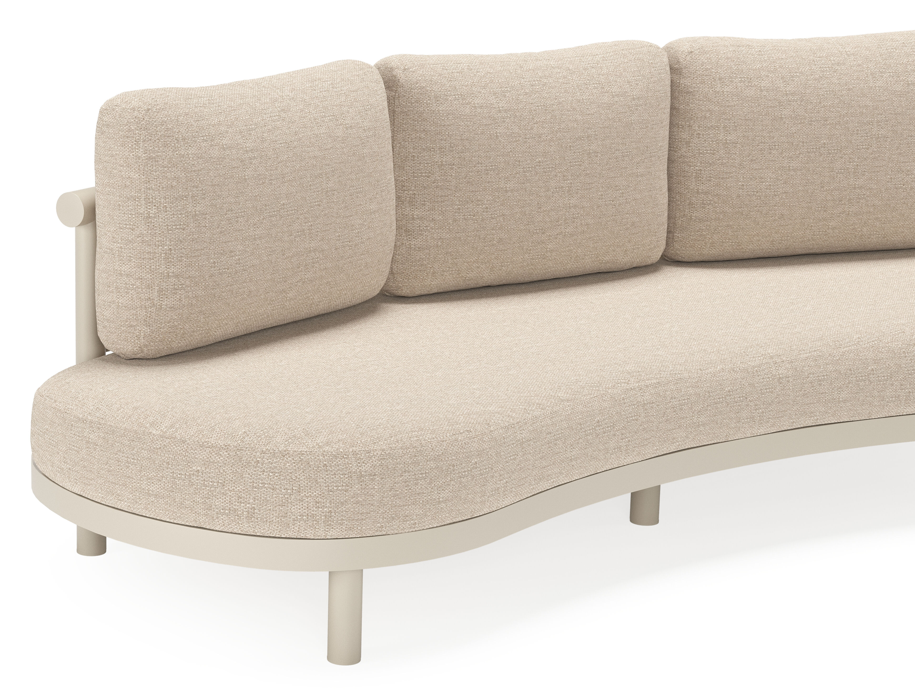 Lindo loungeset in beige aluminium met rustic weather+ softtouch kussens