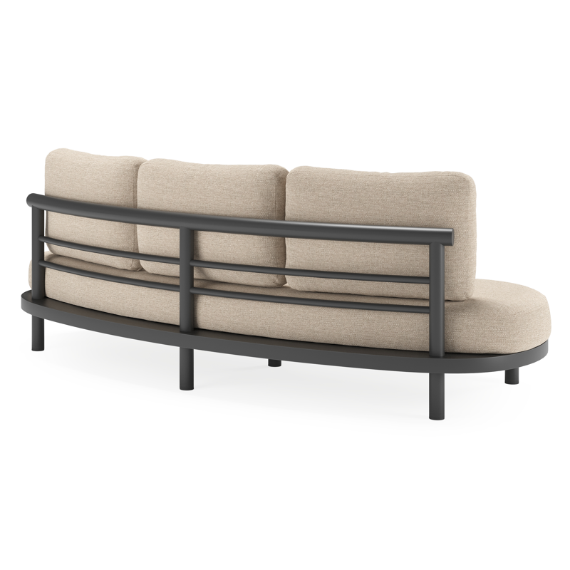 Lindo loungeset in zwart aluminium met rustic weather+ softtouch kussens