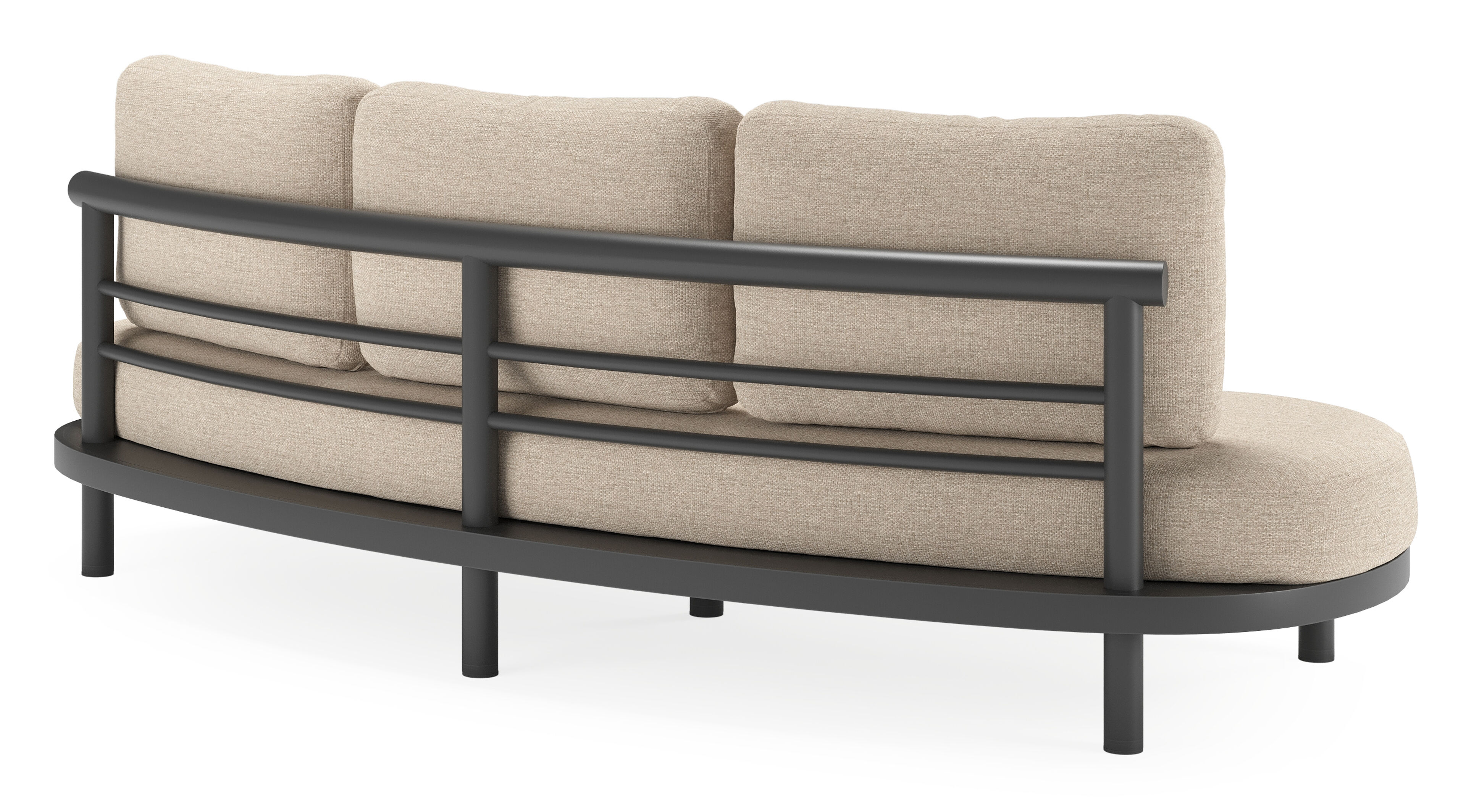 Lindo loungeset in zwart aluminium met rustic weather+ softtouch kussens