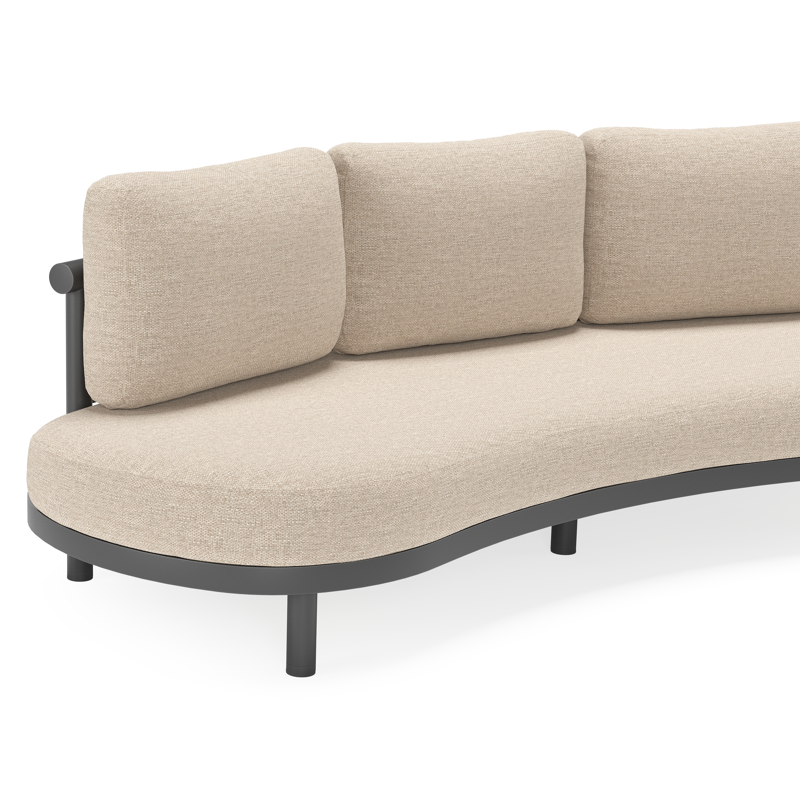 Lindo loungeset in zwart aluminium met rustic weather+ softtouch kussens