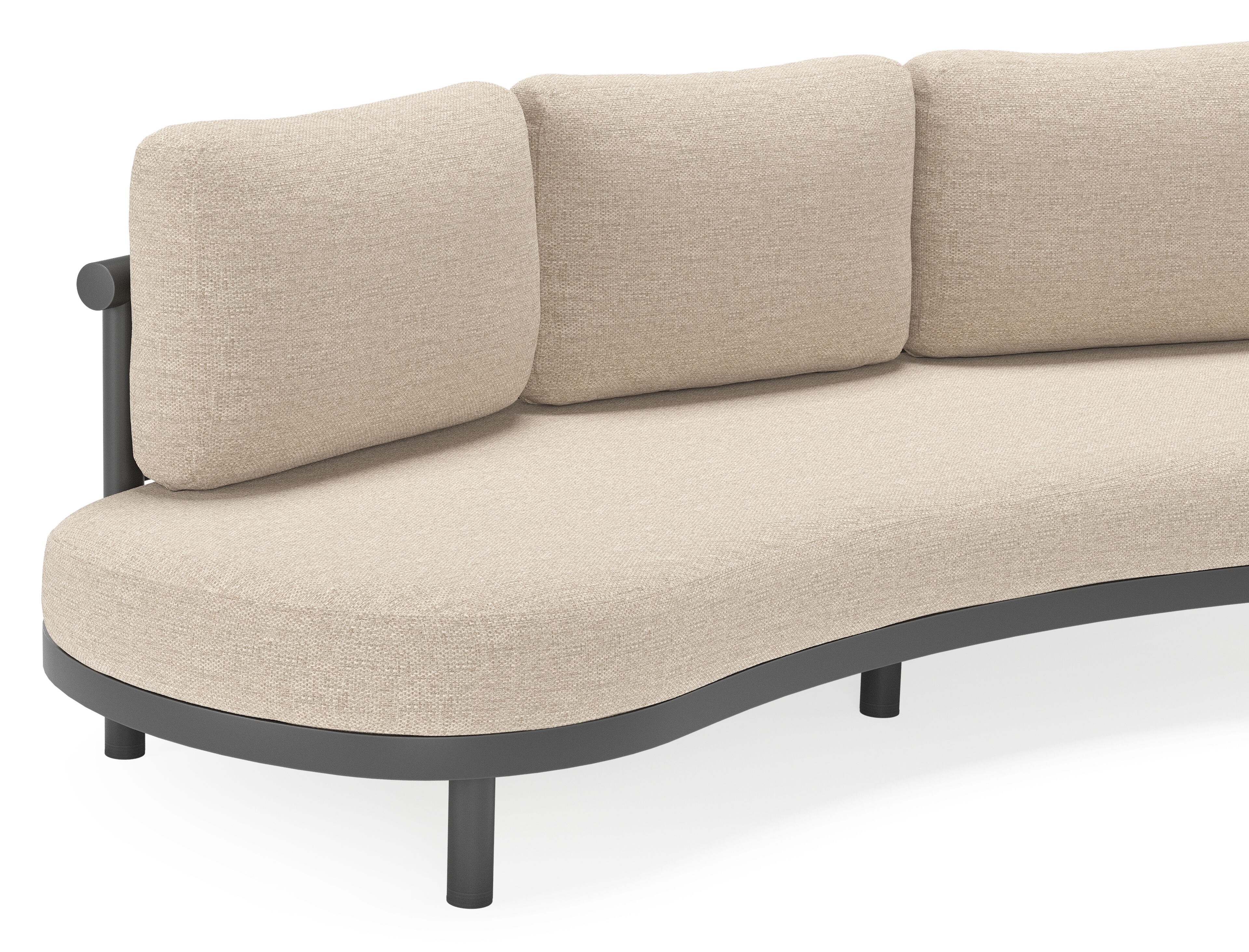 Lindo loungeset in zwart aluminium met rustic weather+ softtouch kussens