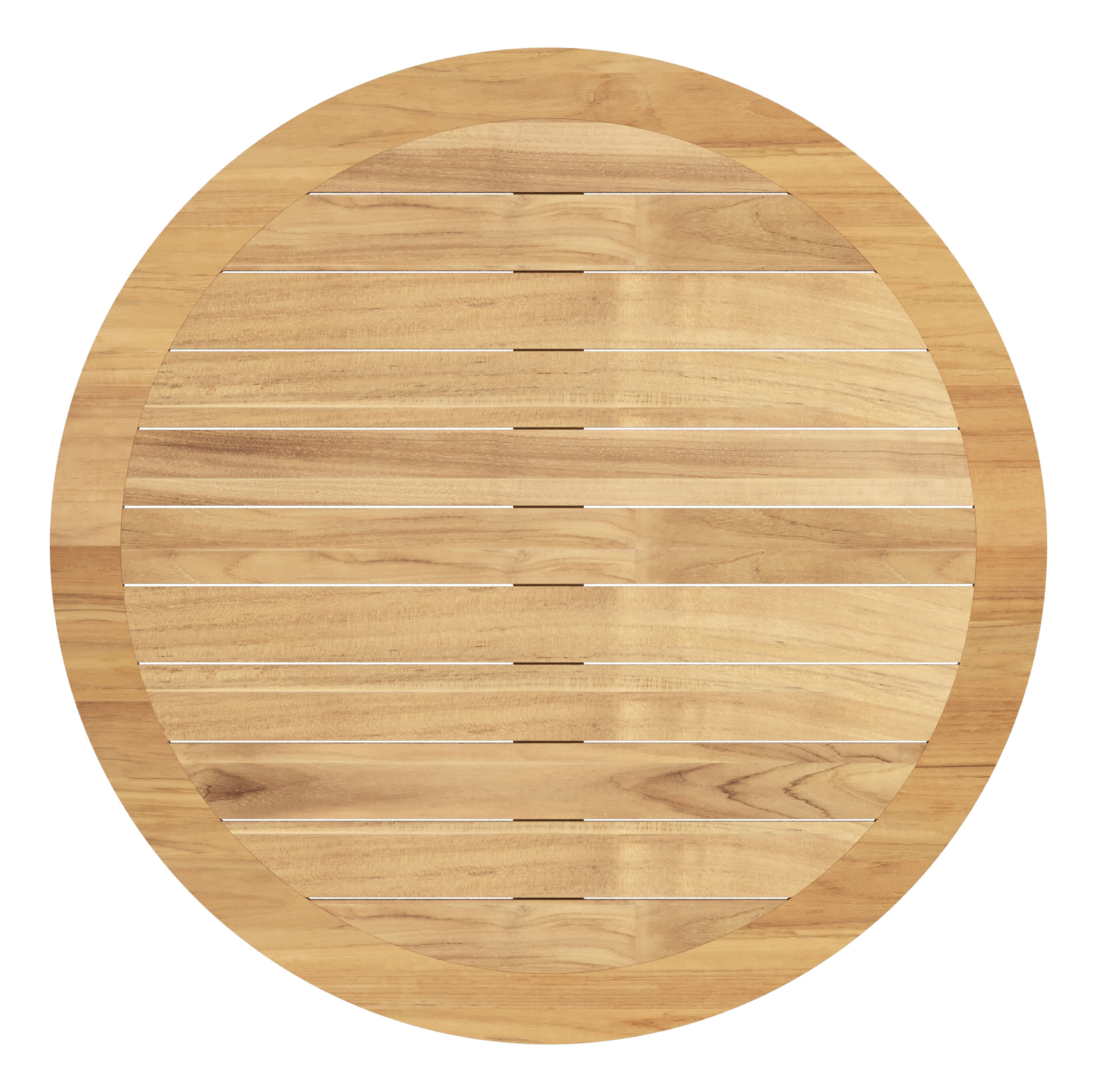 Pamplona tuintafel rond in zwart aluminium en teak Naturel - Dia. 140 x H 72 cm