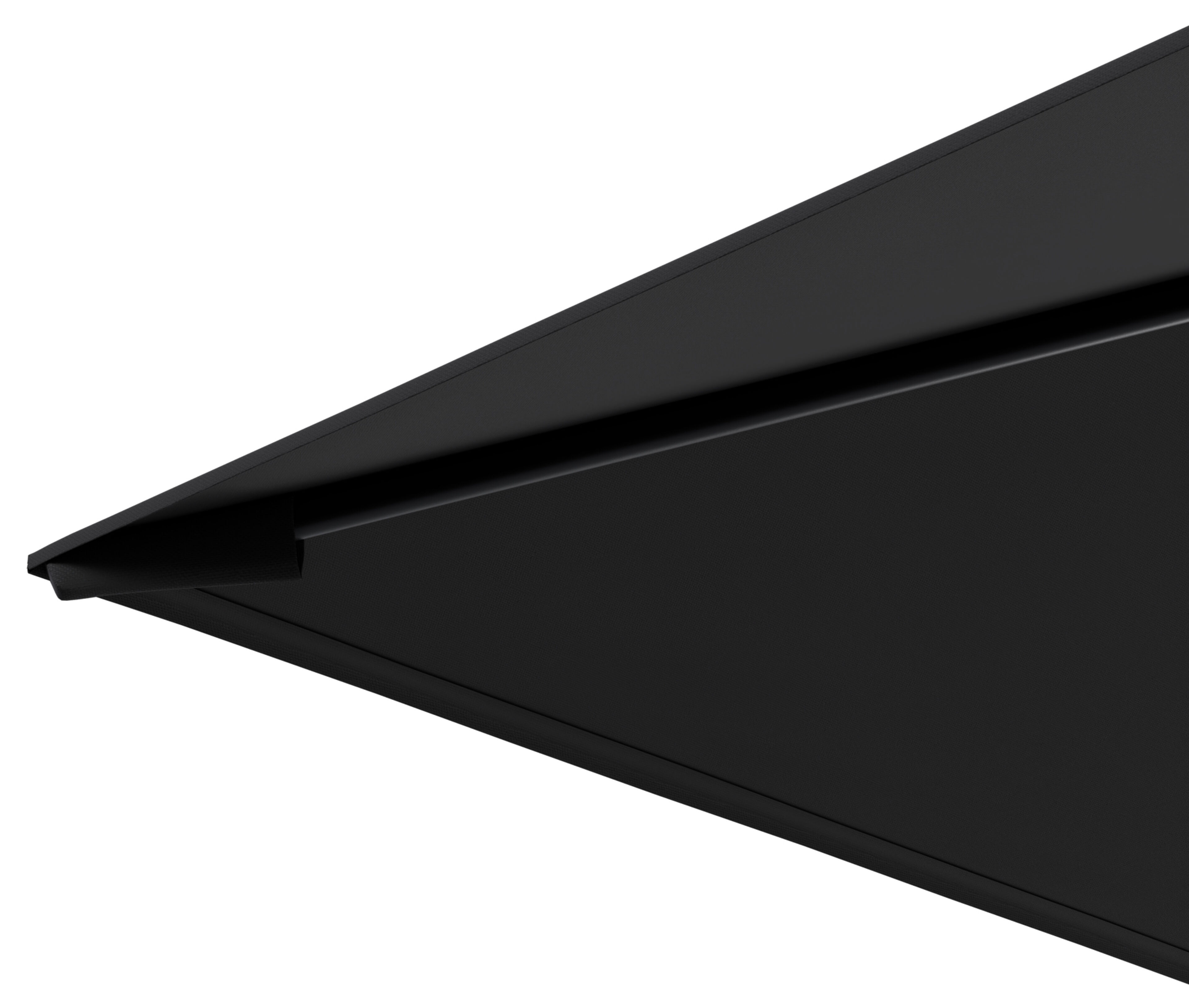 Parasol pendant Calpe en aluminium noir avec toile de parasol en weather+ softtouch noir - Lg.1 270 x Lg.2 270 cm (sans pied de parasol)