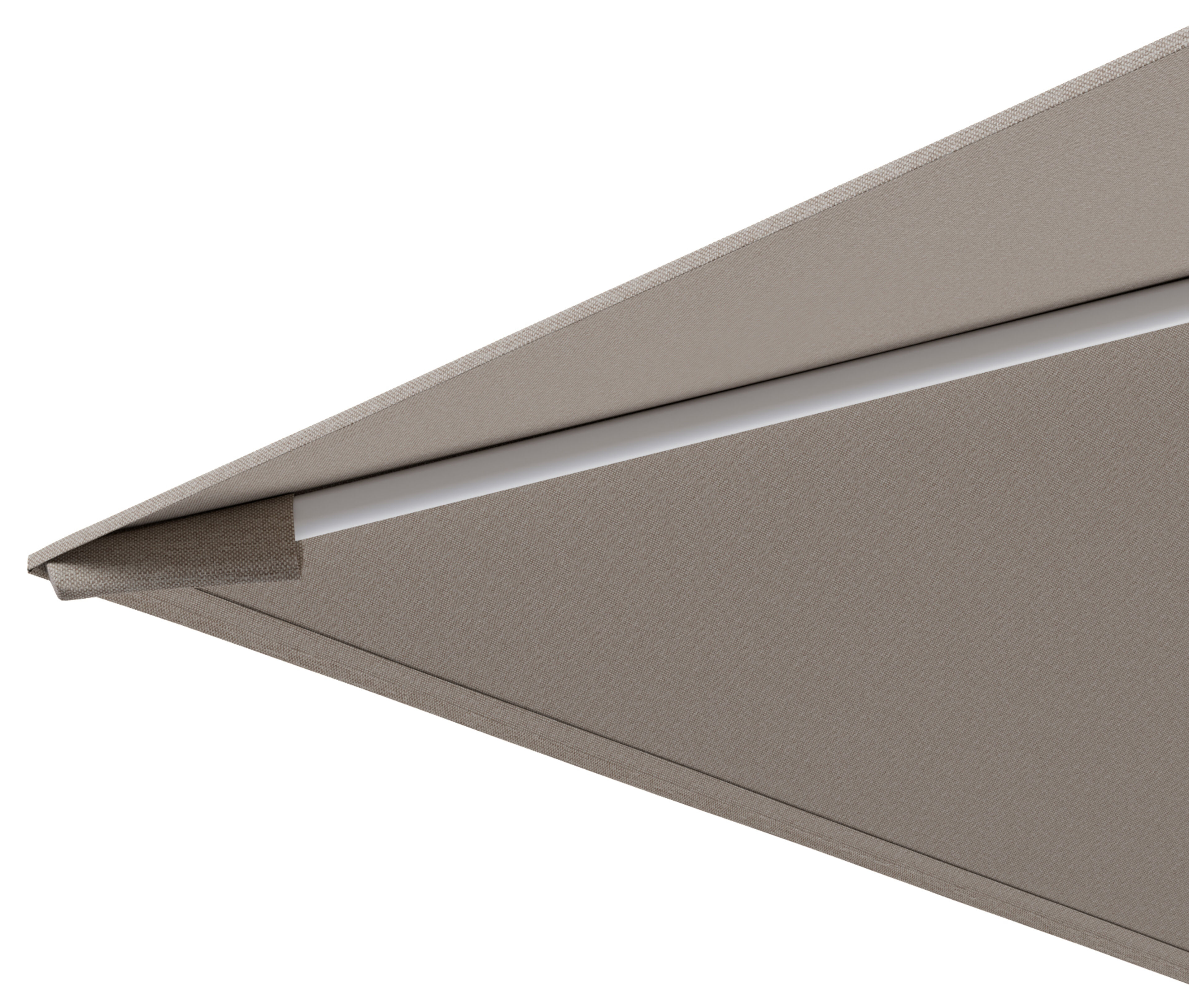 Calpe zweefparasol in wit aluminium en beige Weather+ Softtouch parasoldoek - L1 270 x L2 270 cm met Calpe parasolvoet 70 kg met wielen