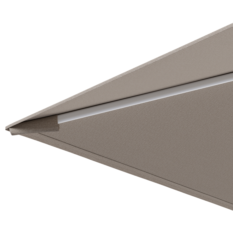 Calpe zweefparasol in wit aluminium en beige Weather+ Softtouch parasoldoek - L1 270 x L2 270 cm met Calpe parasolvoet 70 kg met wielen