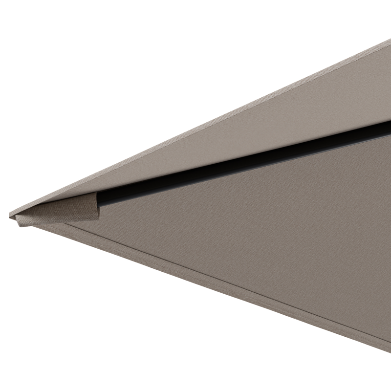 Calpe zweefparasol in zwart aluminium en beige Weather+ Softtouch parasoldoek - L1 270 x L2 270 cm met Calpe parasolvoet 70 kg met wielen