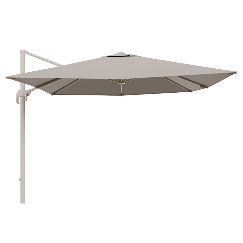Parasol pendant Calpe en aluminium beige avec toile de parasol en weather+ softtouch beige - Lg.1 270 x Lg.2 270 cm (sans pied de parasol)