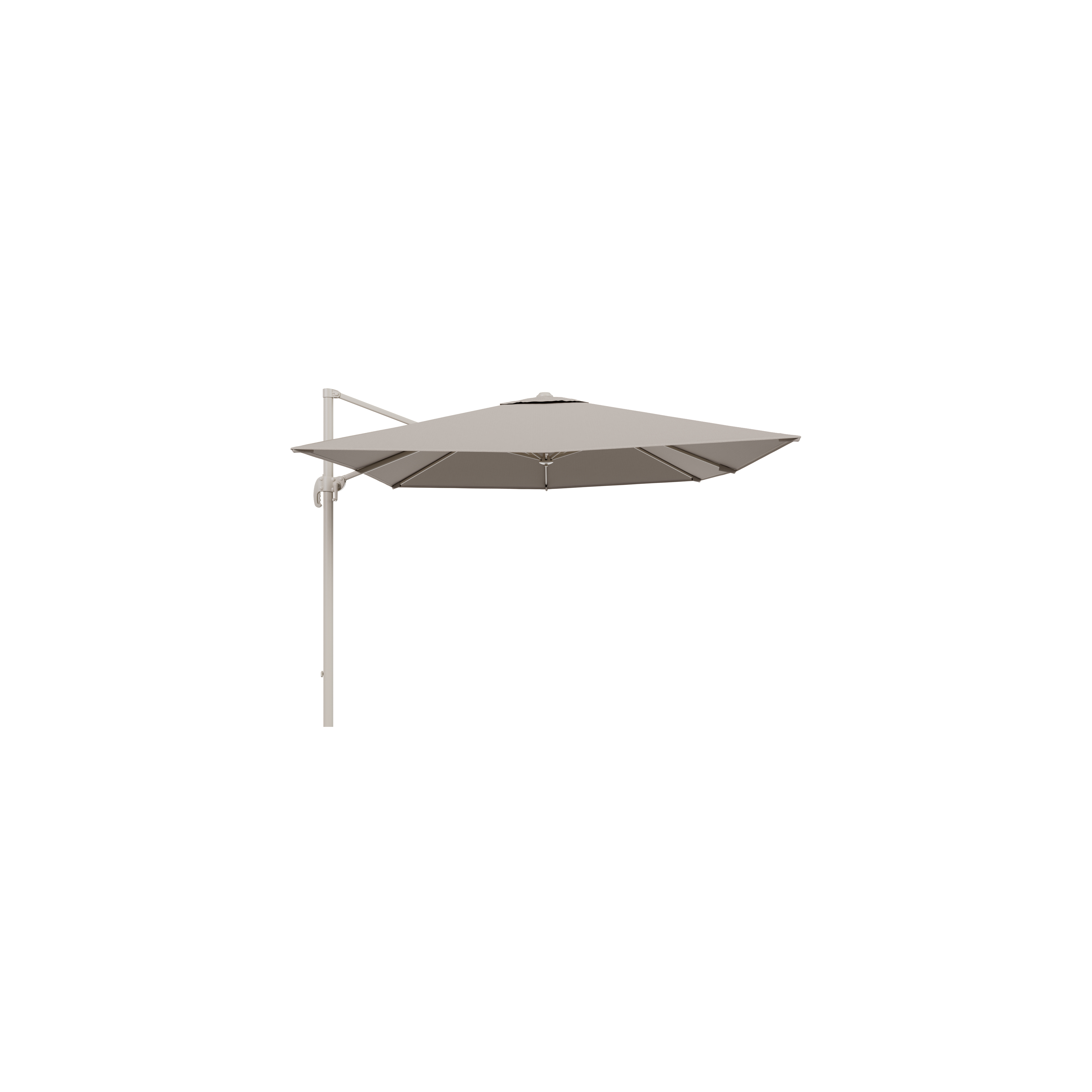 Calpe zweefparasol in beige aluminium met beige weather+ softtouch parasoldoek - L1 270 x L2 270 cm (zonder voet)