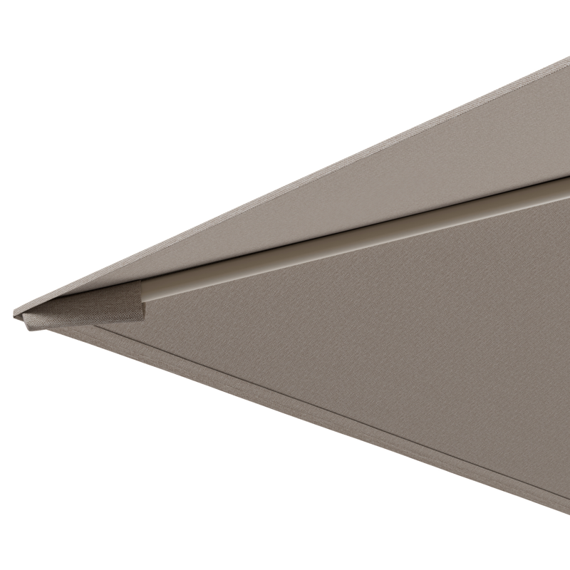 Calpe zweefparasol in beige aluminium en beige Weather+ Softtouch parasoldoek - L1 270 x L2 270 cm met Calpe parasolvoet 70 kg met wielen