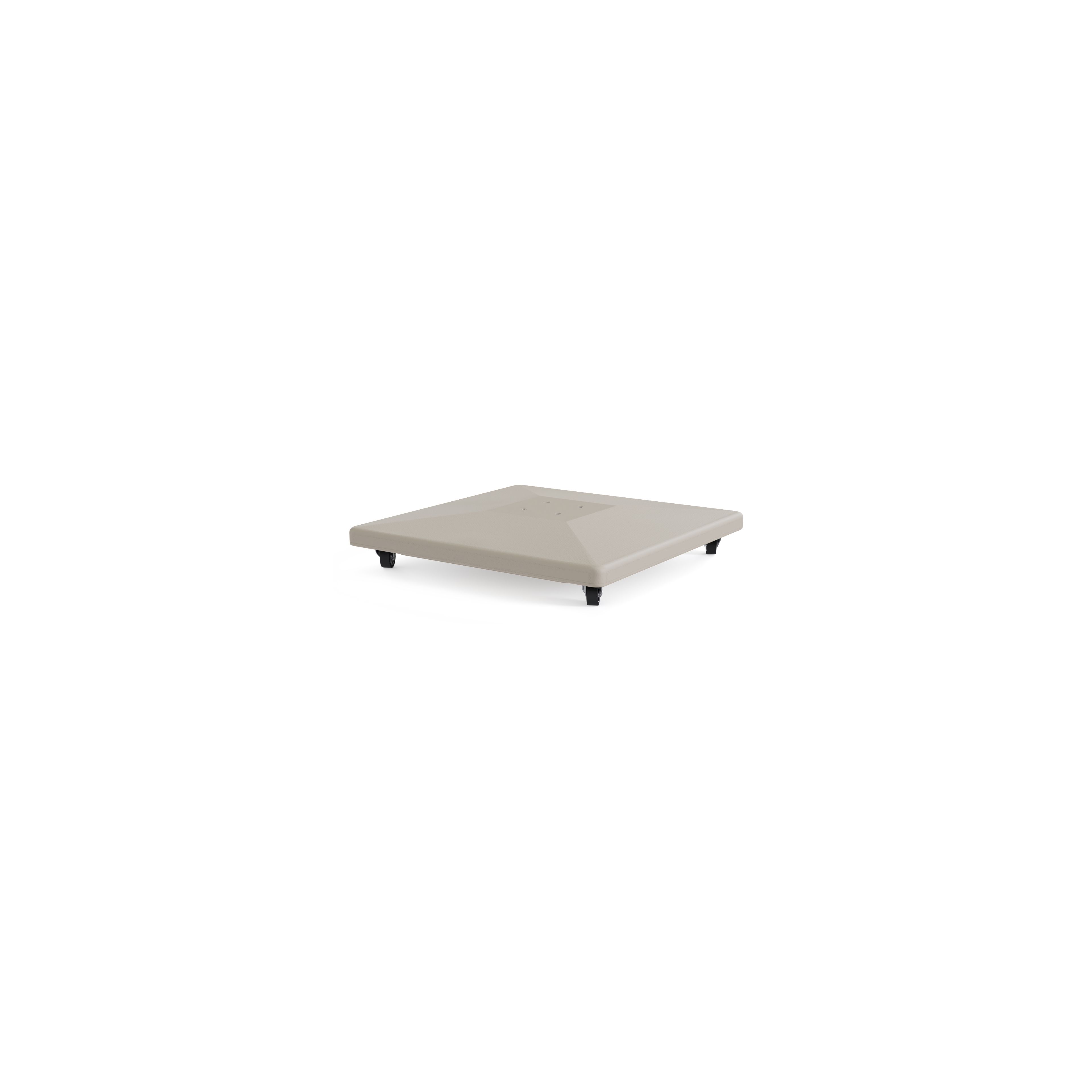 Pied de parasol Calpe en béton beige de 70 kg avec des roulettes