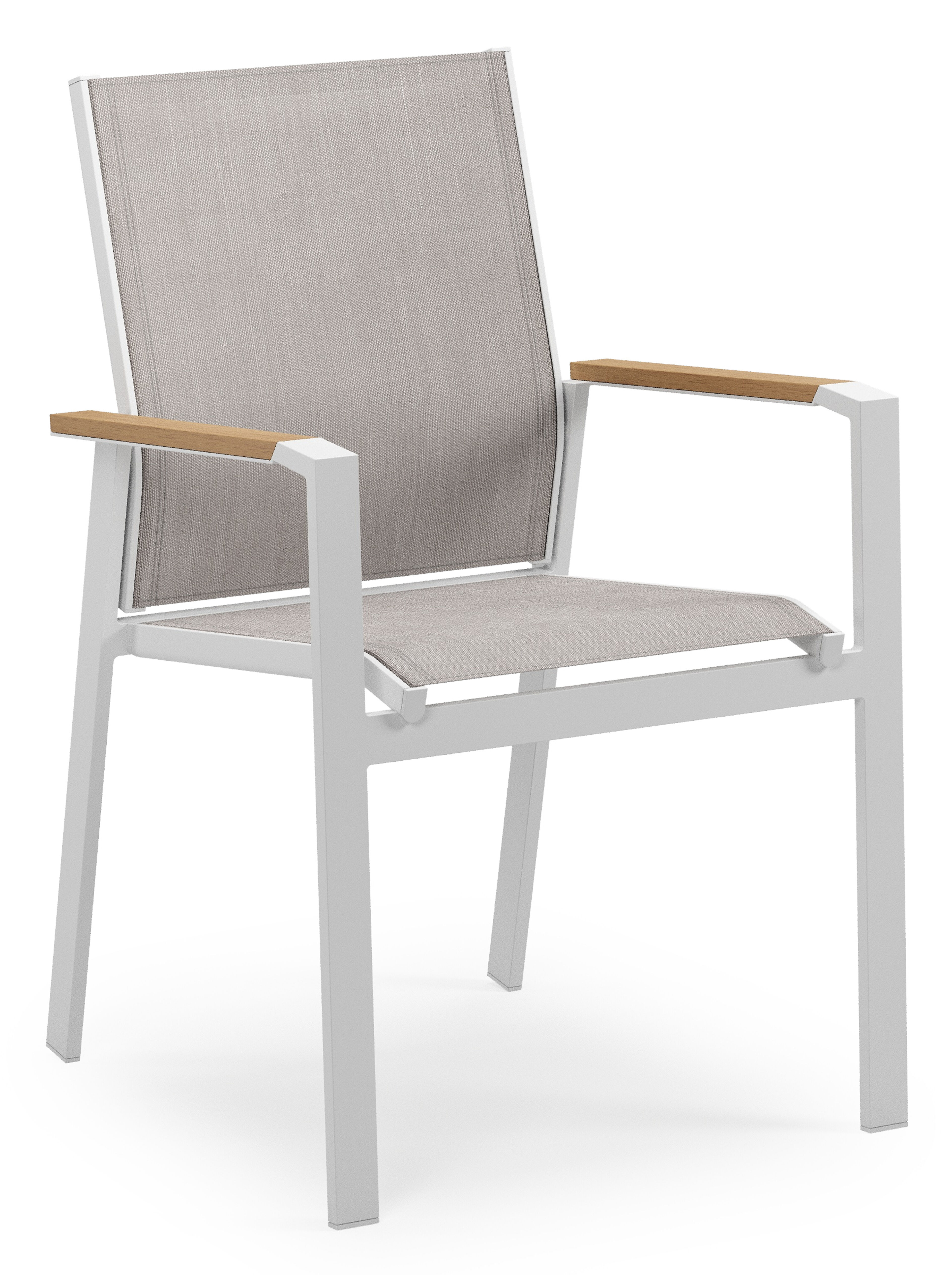 Bahia tuinset in wit aluminium en polywood met 8 stapelbare Bahia tuinstoelen
