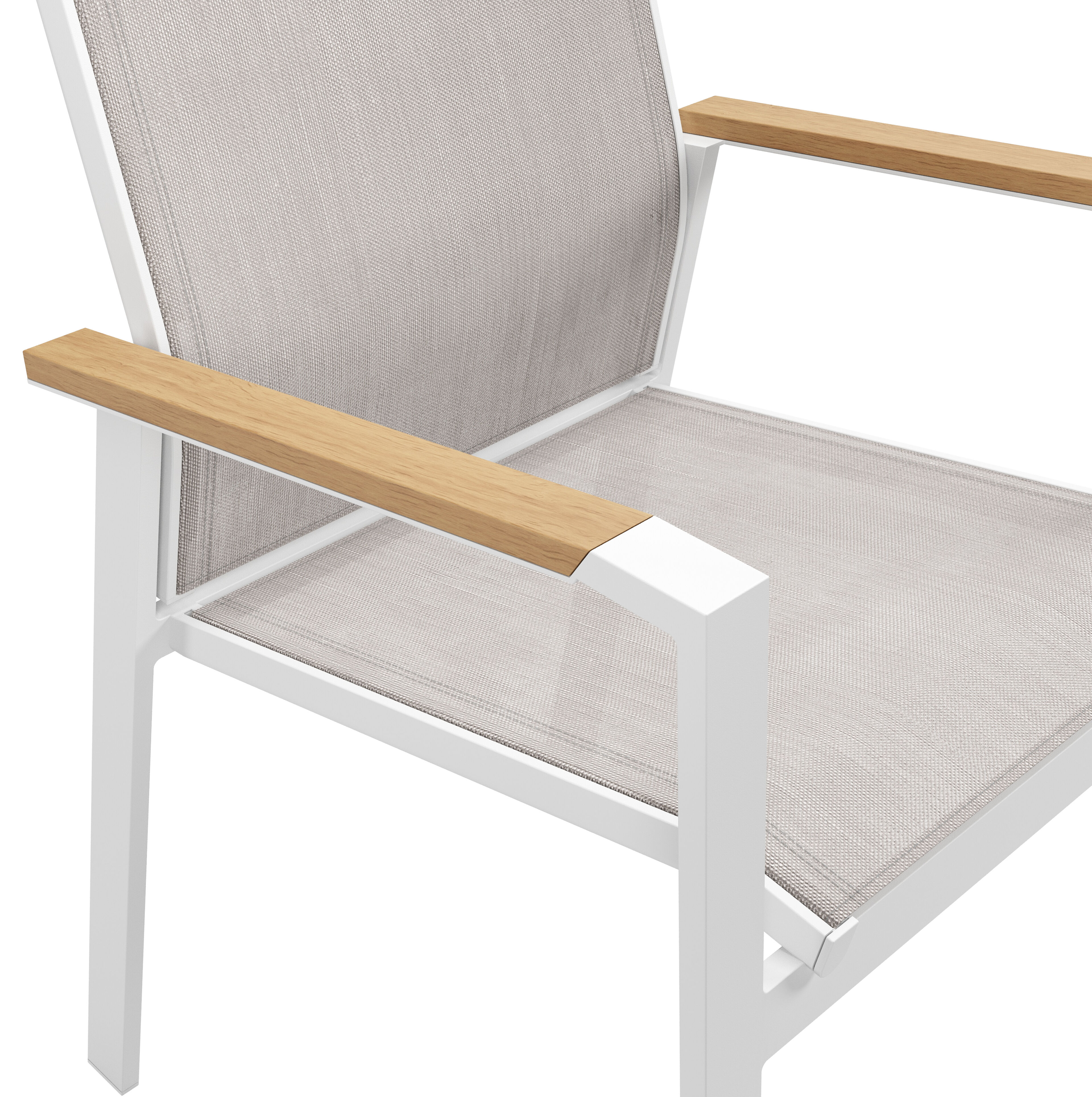 Bahia tuinset in wit aluminium en polywood met 8 stapelbare Bahia tuinstoelen