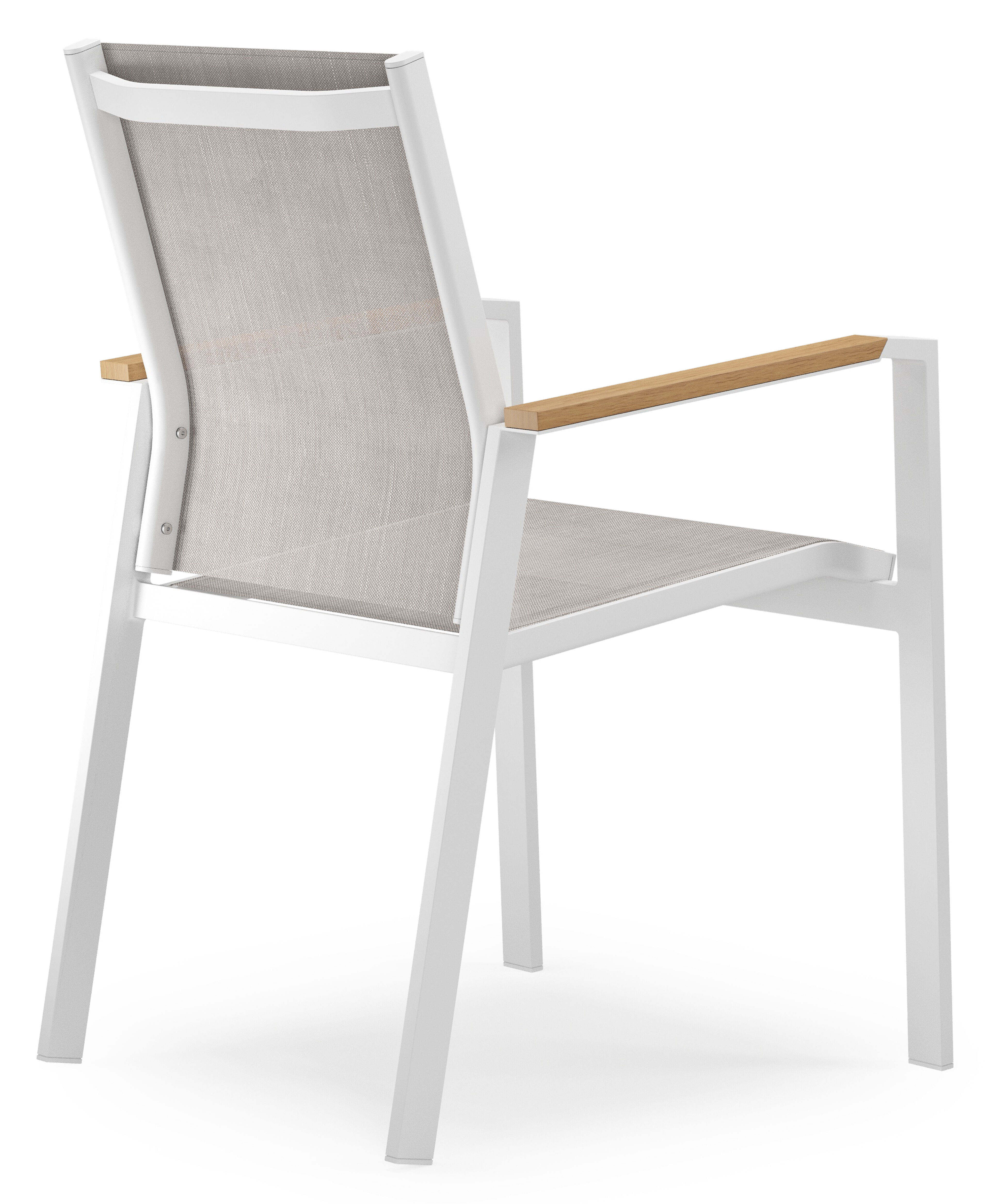 Bahia tuinset in wit aluminium en polywood met 8 stapelbare Bahia tuinstoelen