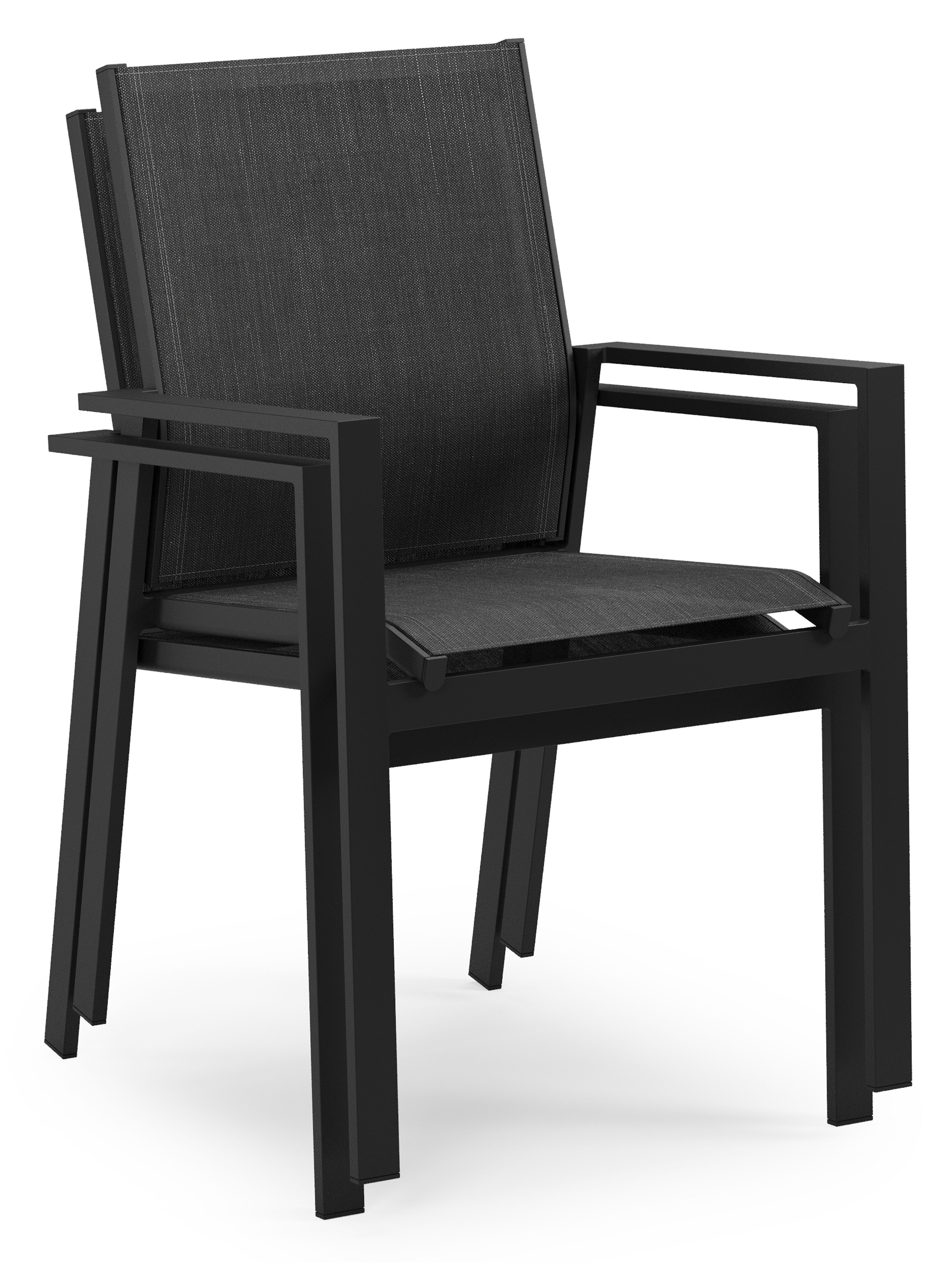Chaise de jardin Bahia en aluminium noir et textilène simple noir
