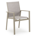 Bahia tuinstoel in beige aluminium en beige single textilene