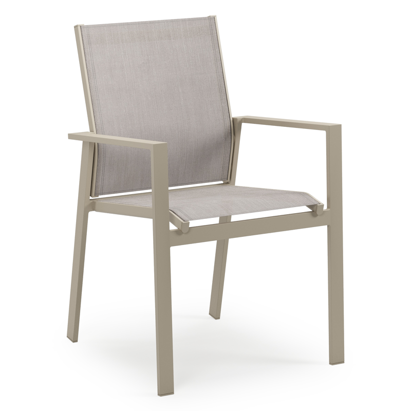 Bahia tuinstoel in beige aluminium en beige single textileen
