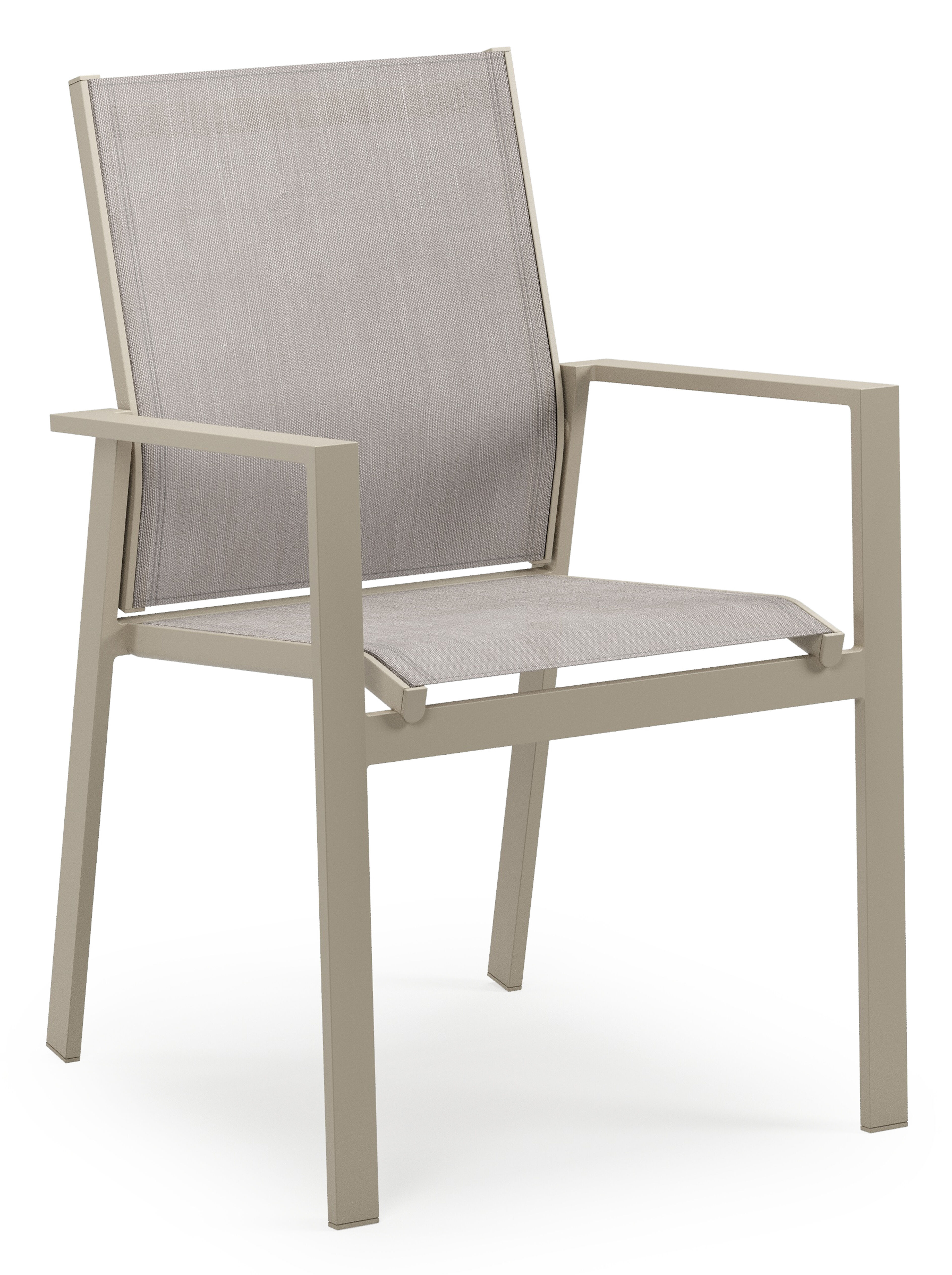 Bahia tuinstoel in beige aluminium en beige single textilene