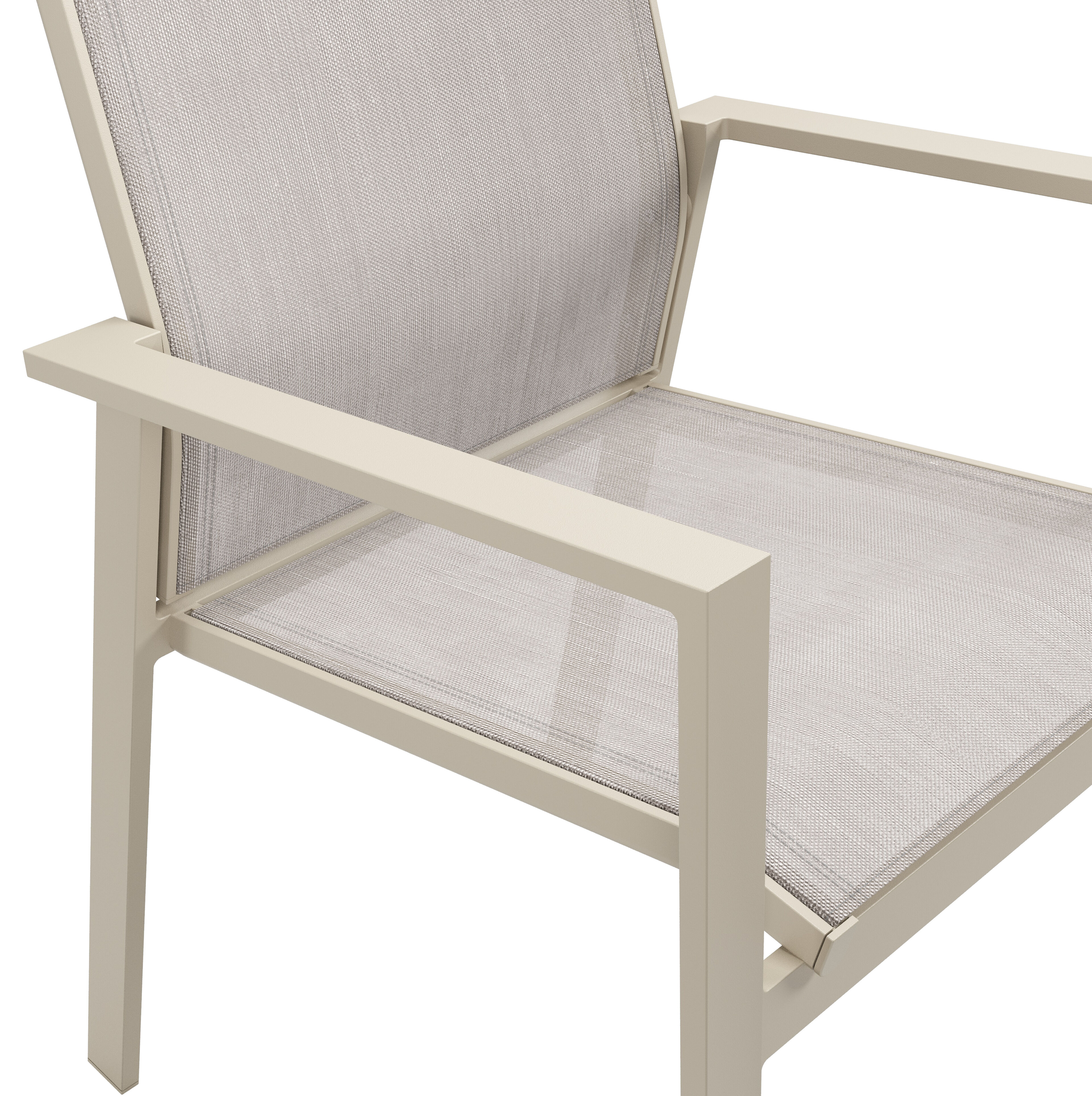 Bahia tuinstoel in beige aluminium en beige single textilene