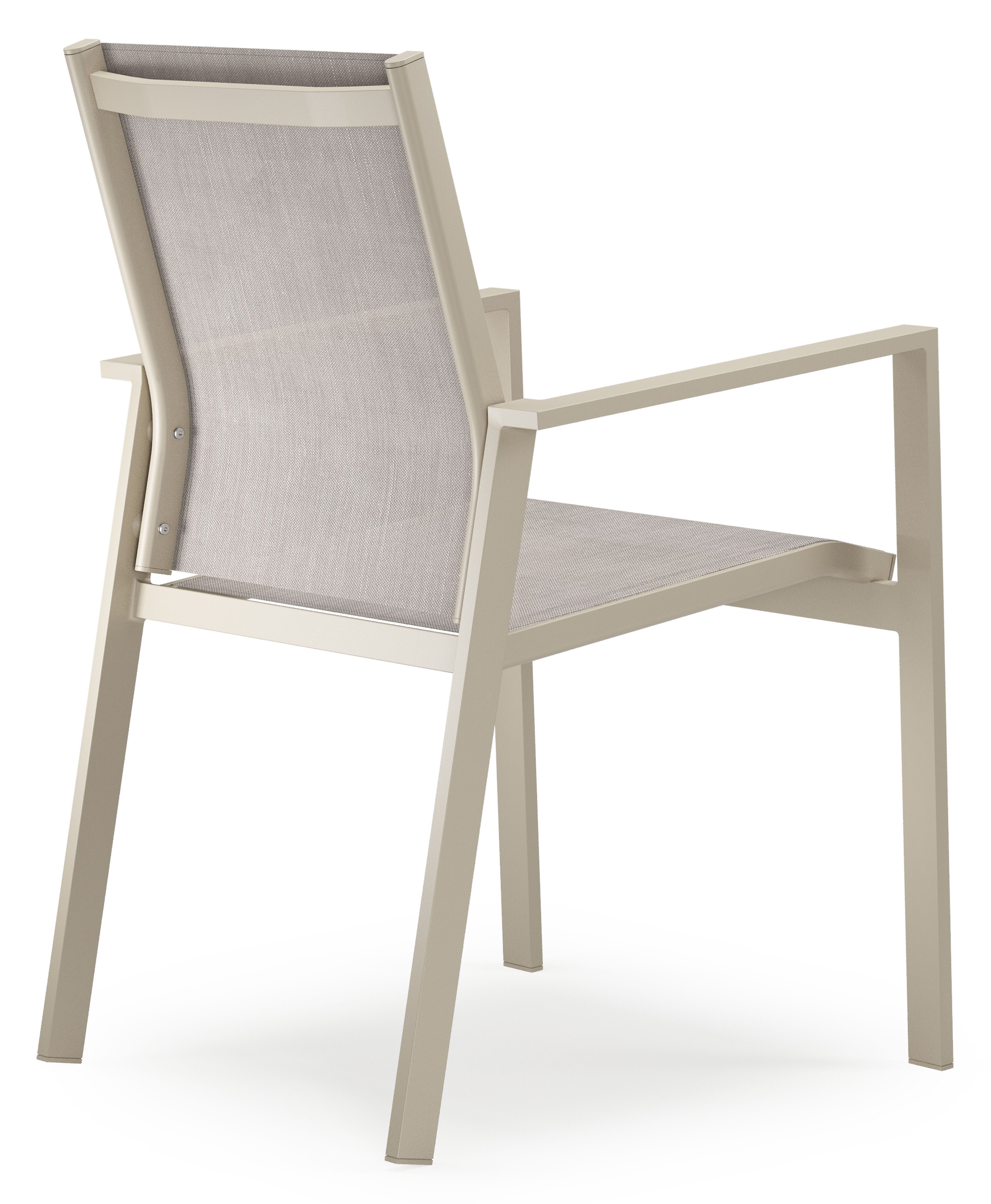 Bahia tuinstoel in beige aluminium en beige single textilene