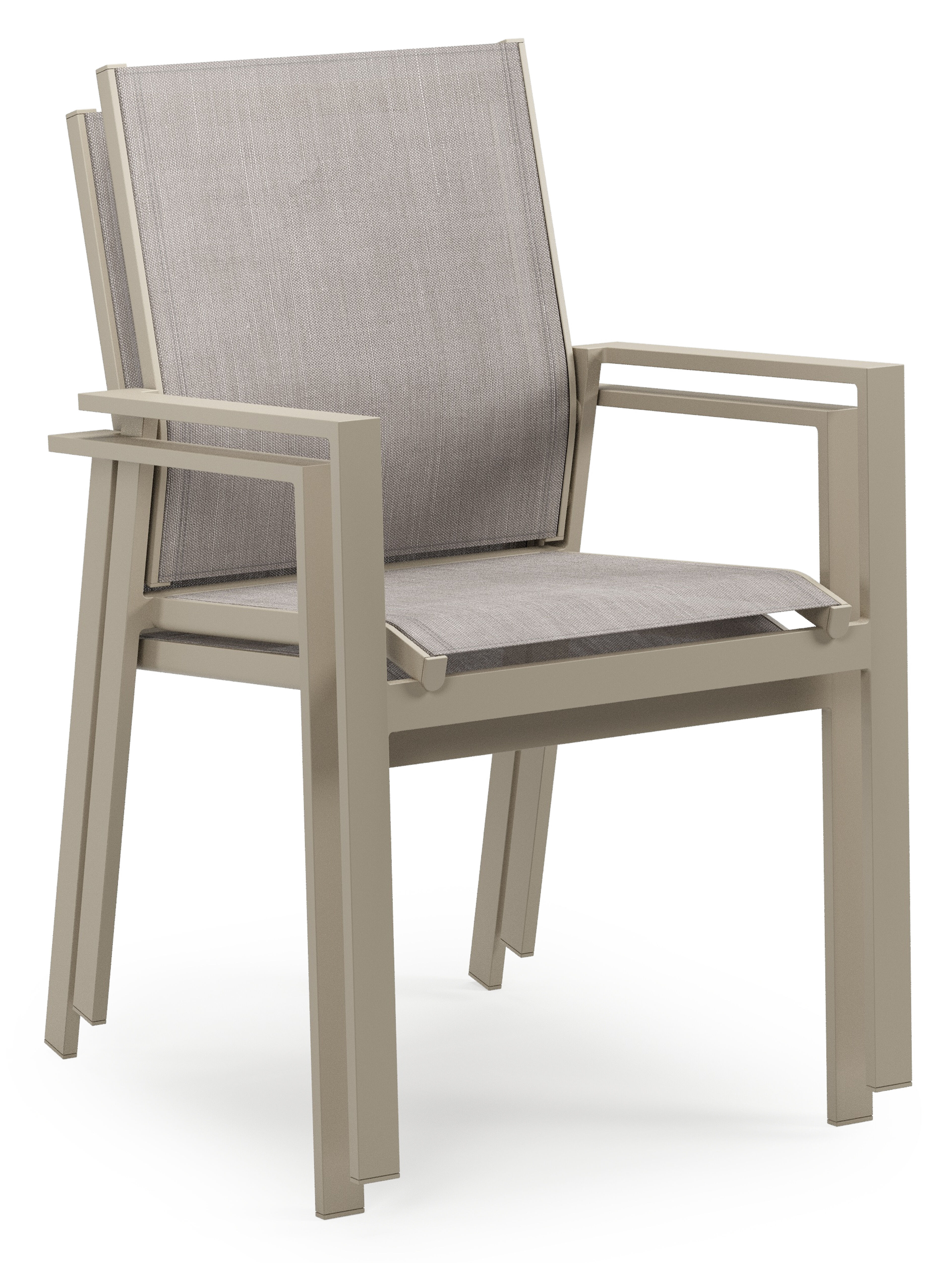 Bahia tuinstoel in beige aluminium en beige single textilene