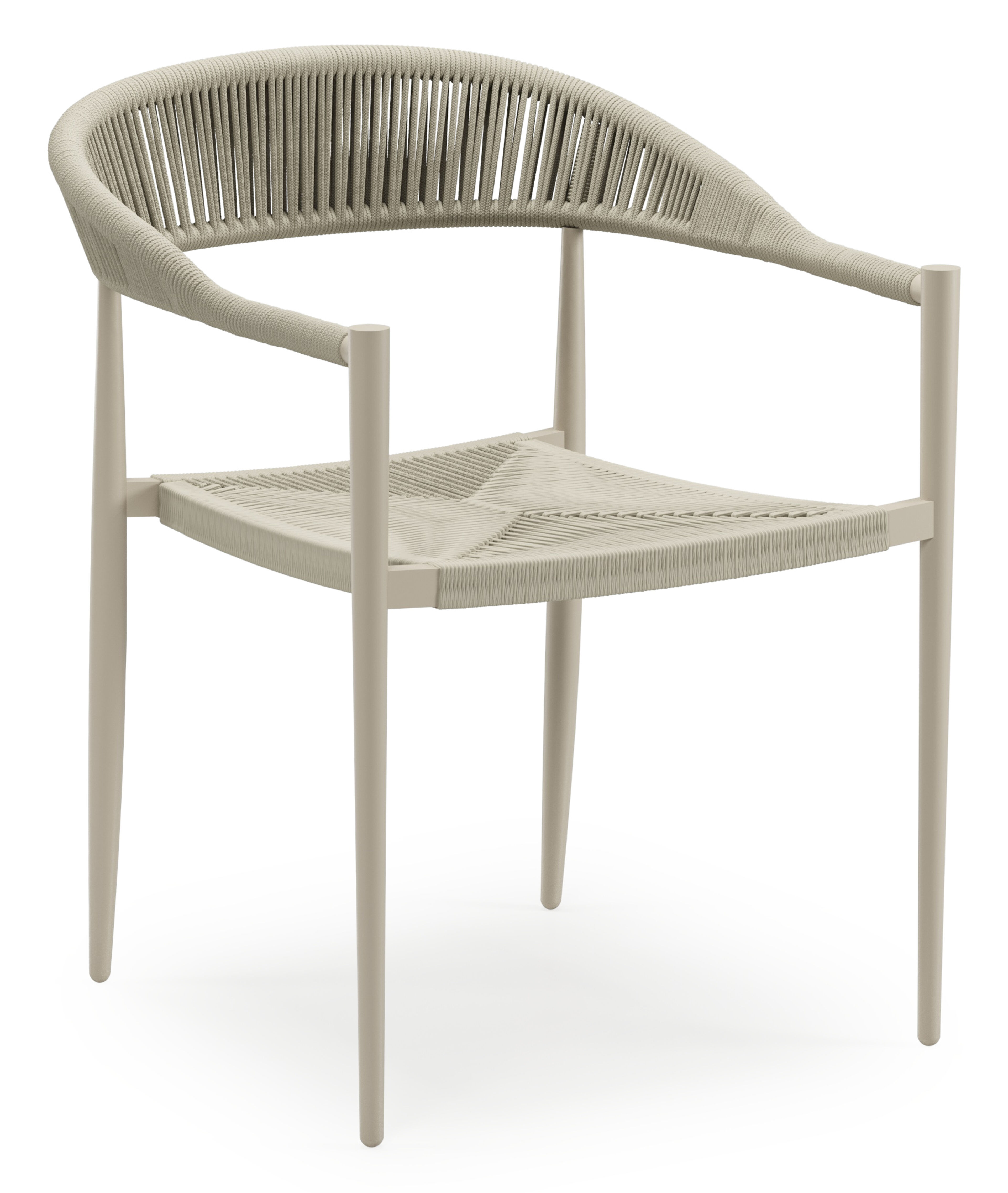 Chaise de jardin Guarda en aluminium beige et corde beige