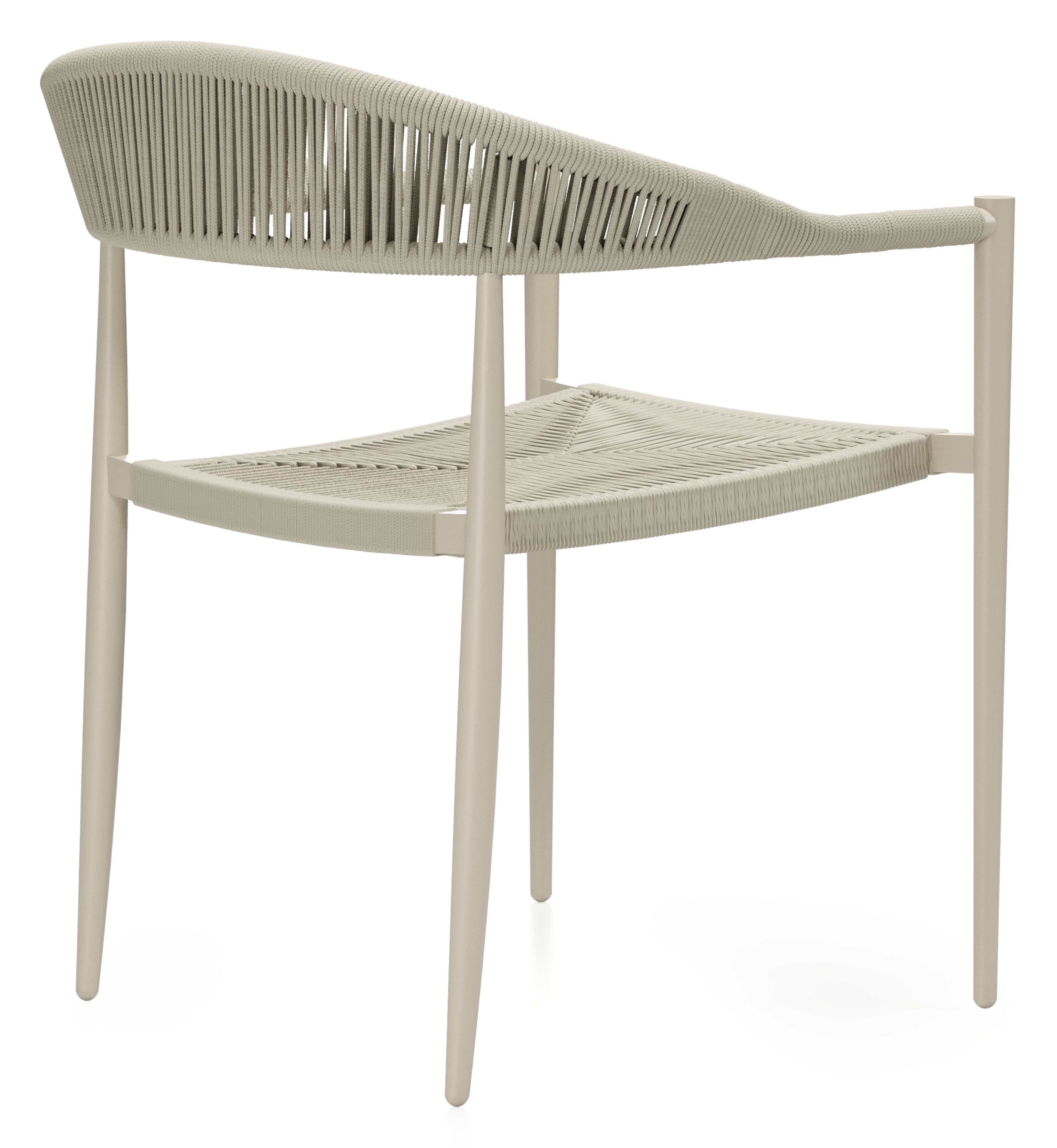 Chaise de jardin Guarda en aluminium beige et corde beige