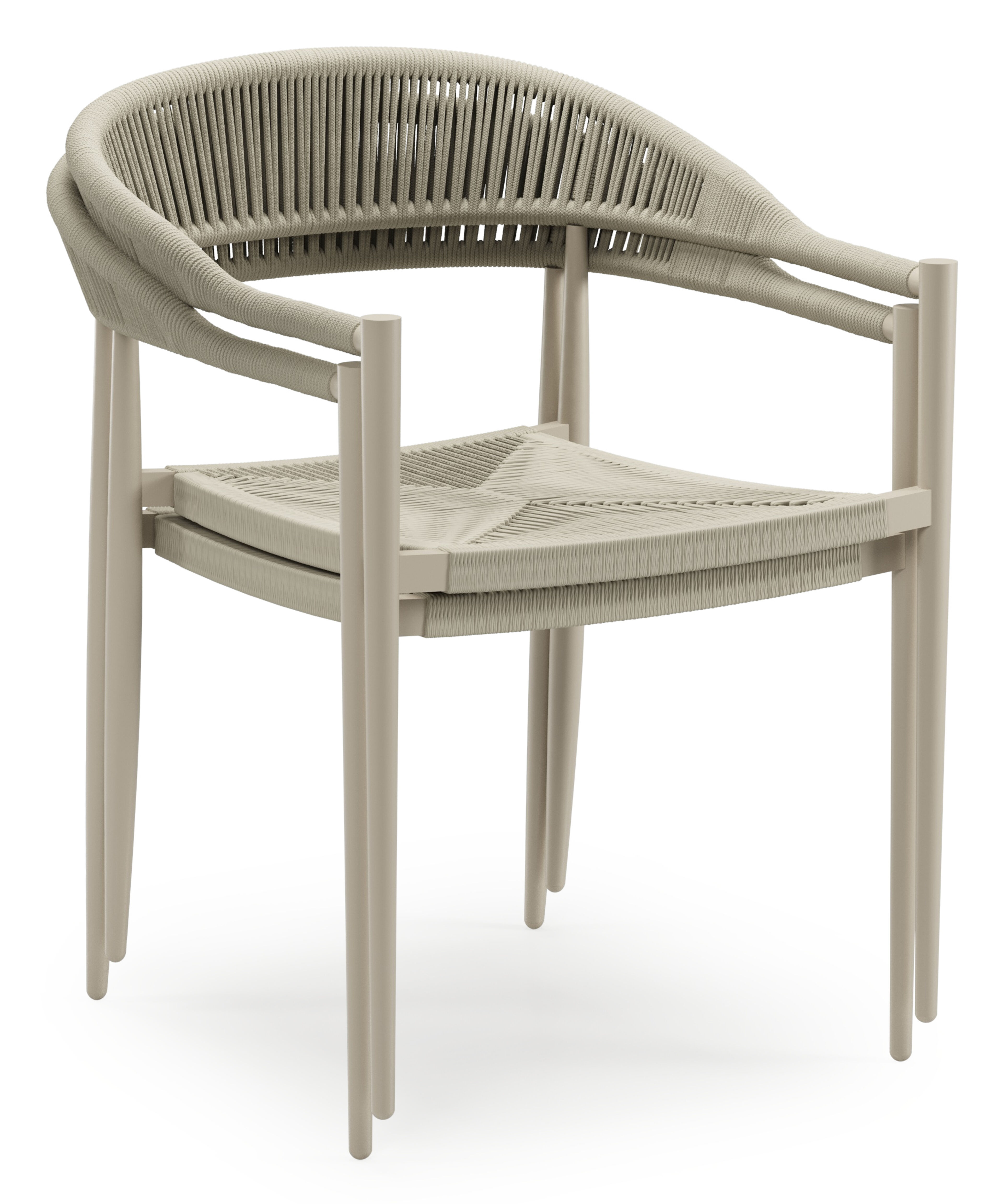 Chaise de jardin Guarda en aluminium beige et corde beige