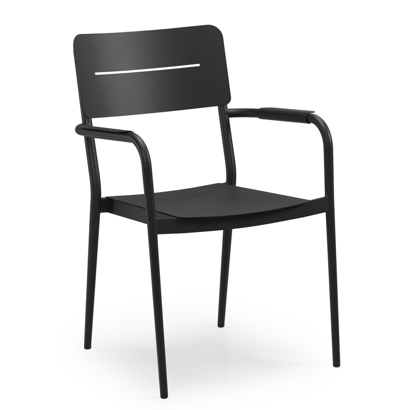 Chaise de jardin Salto en aluminium noir