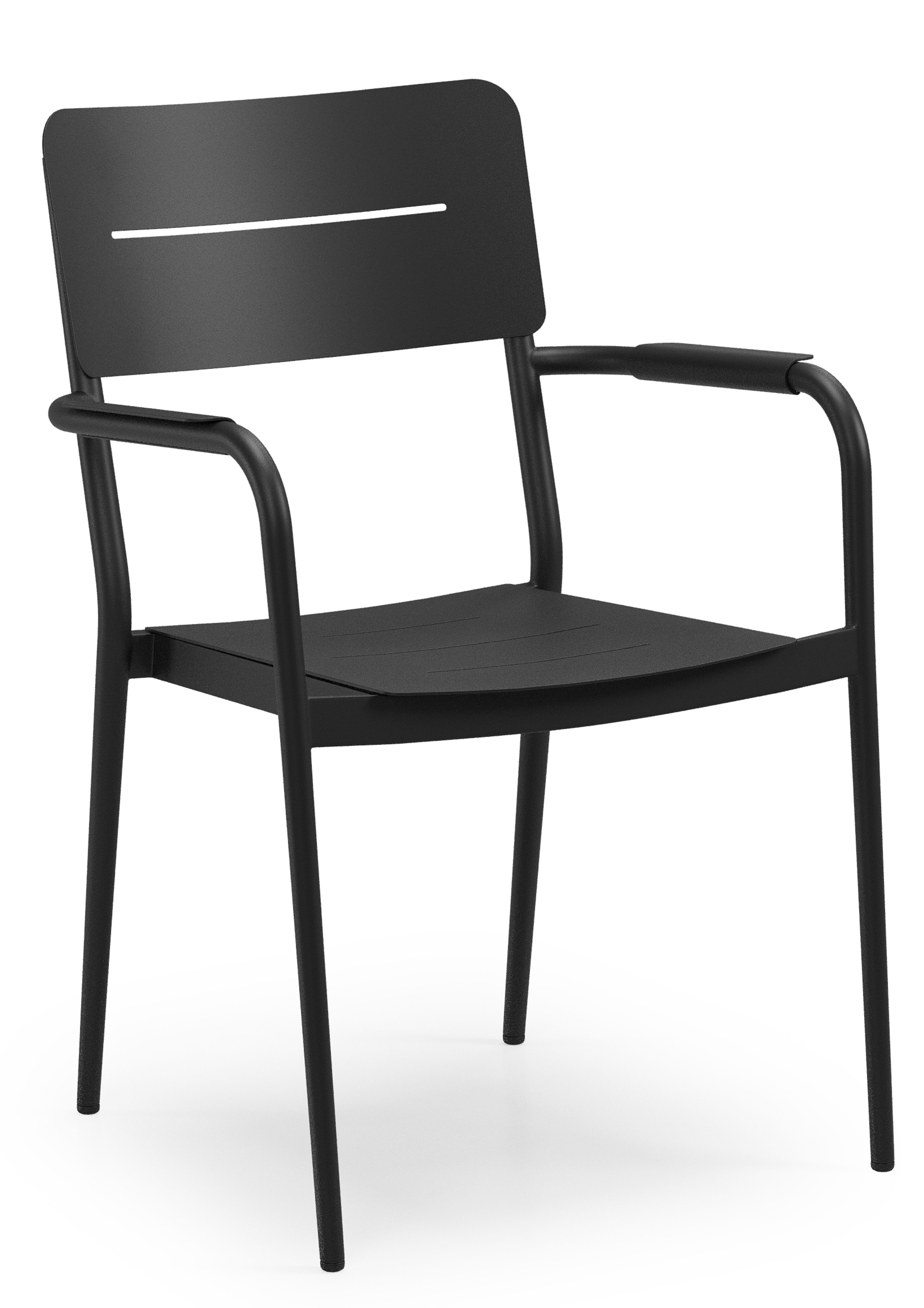 Salto stapelbare tuinstoel in zwart aluminium