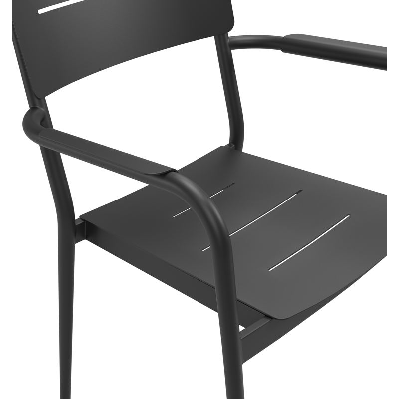 Chaise de jardin Salto en aluminium noir