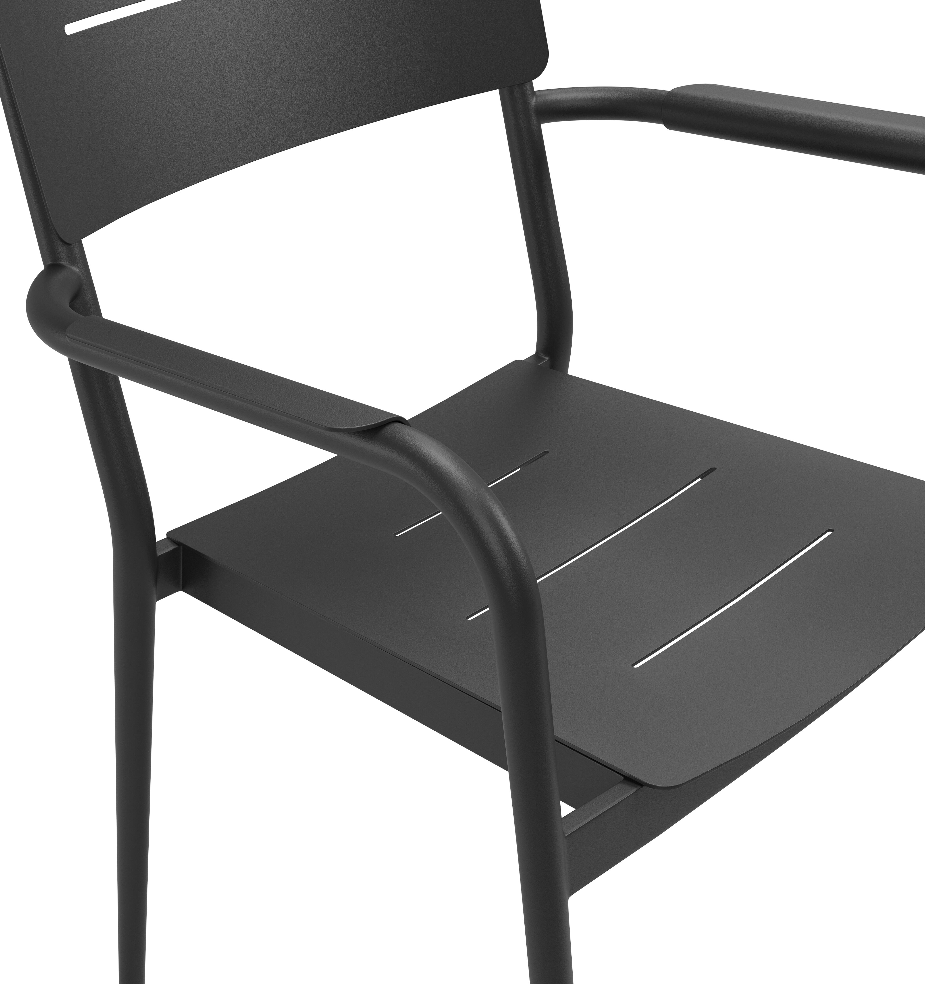 Salto stapelbare tuinstoel in zwart aluminium